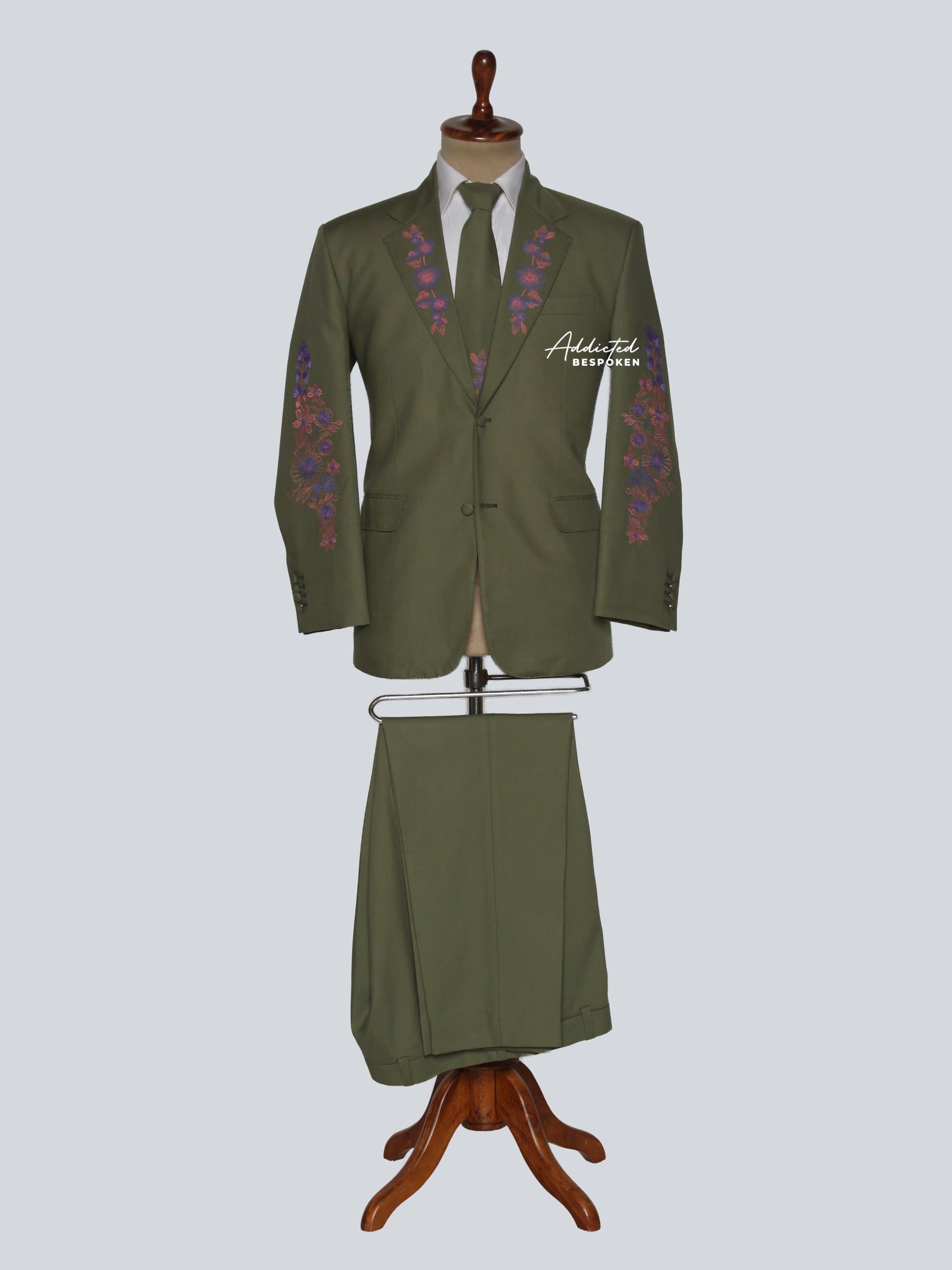 Mens Floral Embroidered Blazer