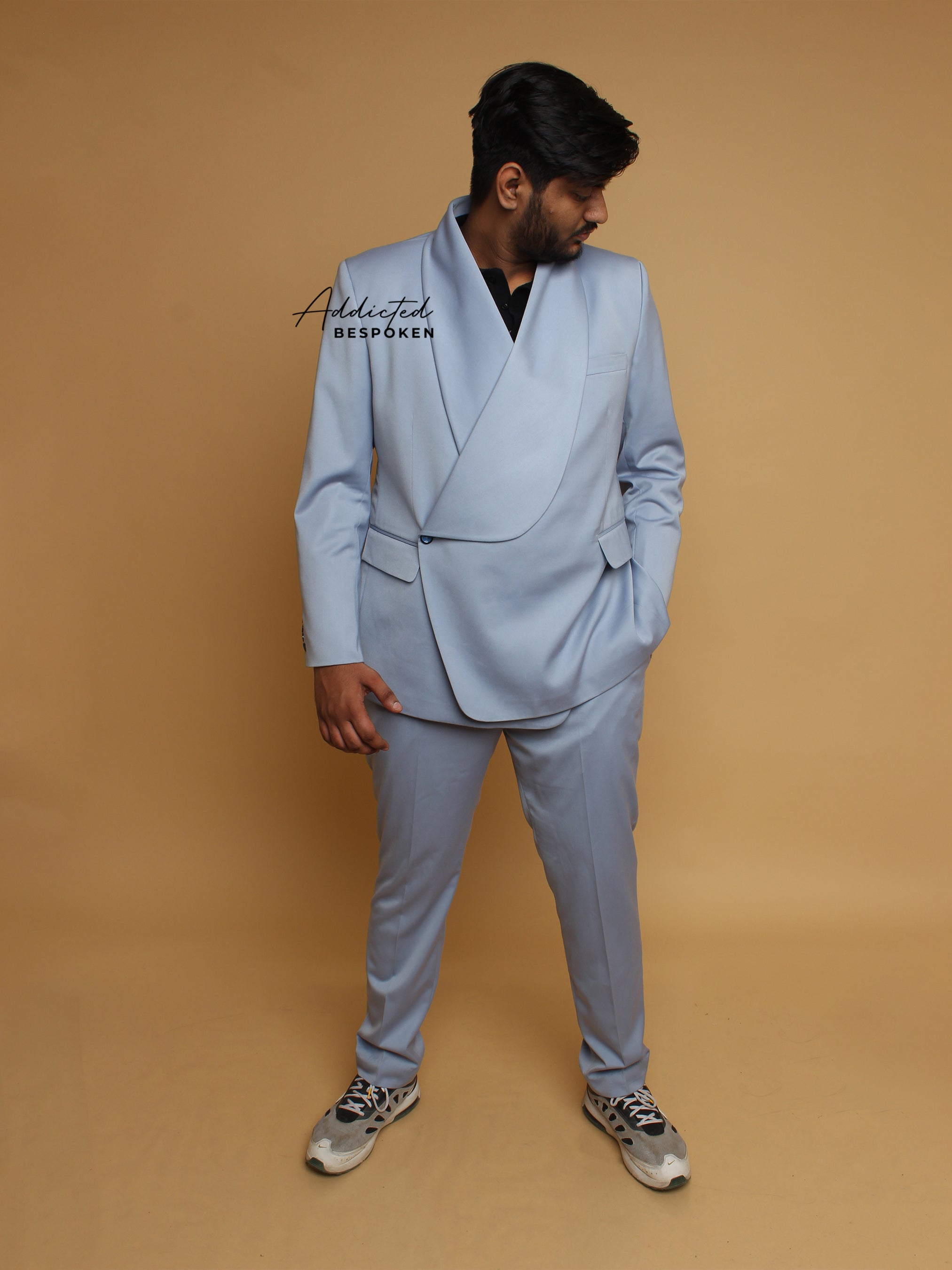 Modern Overlap Blazer Suit