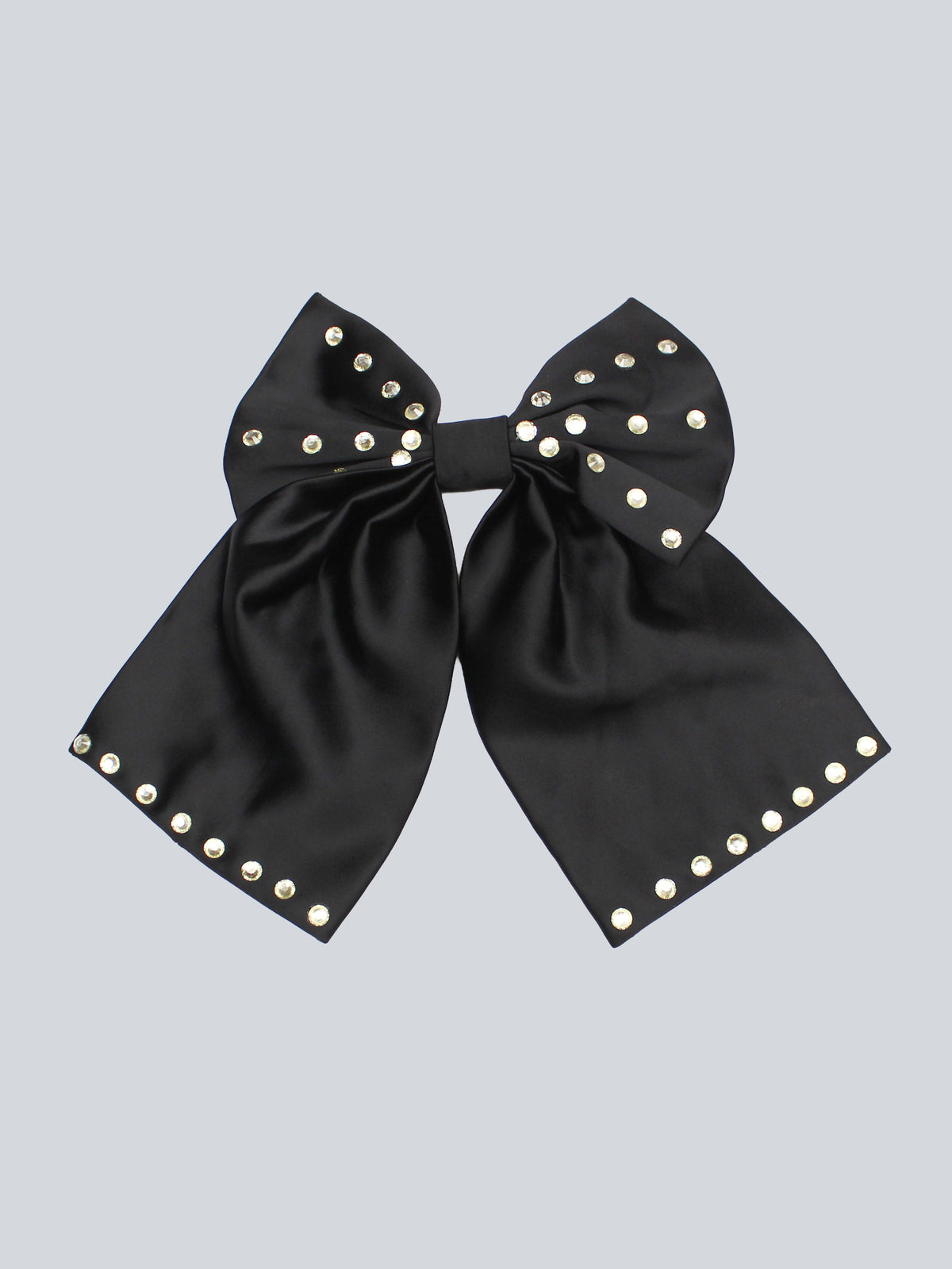 Black Satin Rhinestone Bow Addicted Bespoken