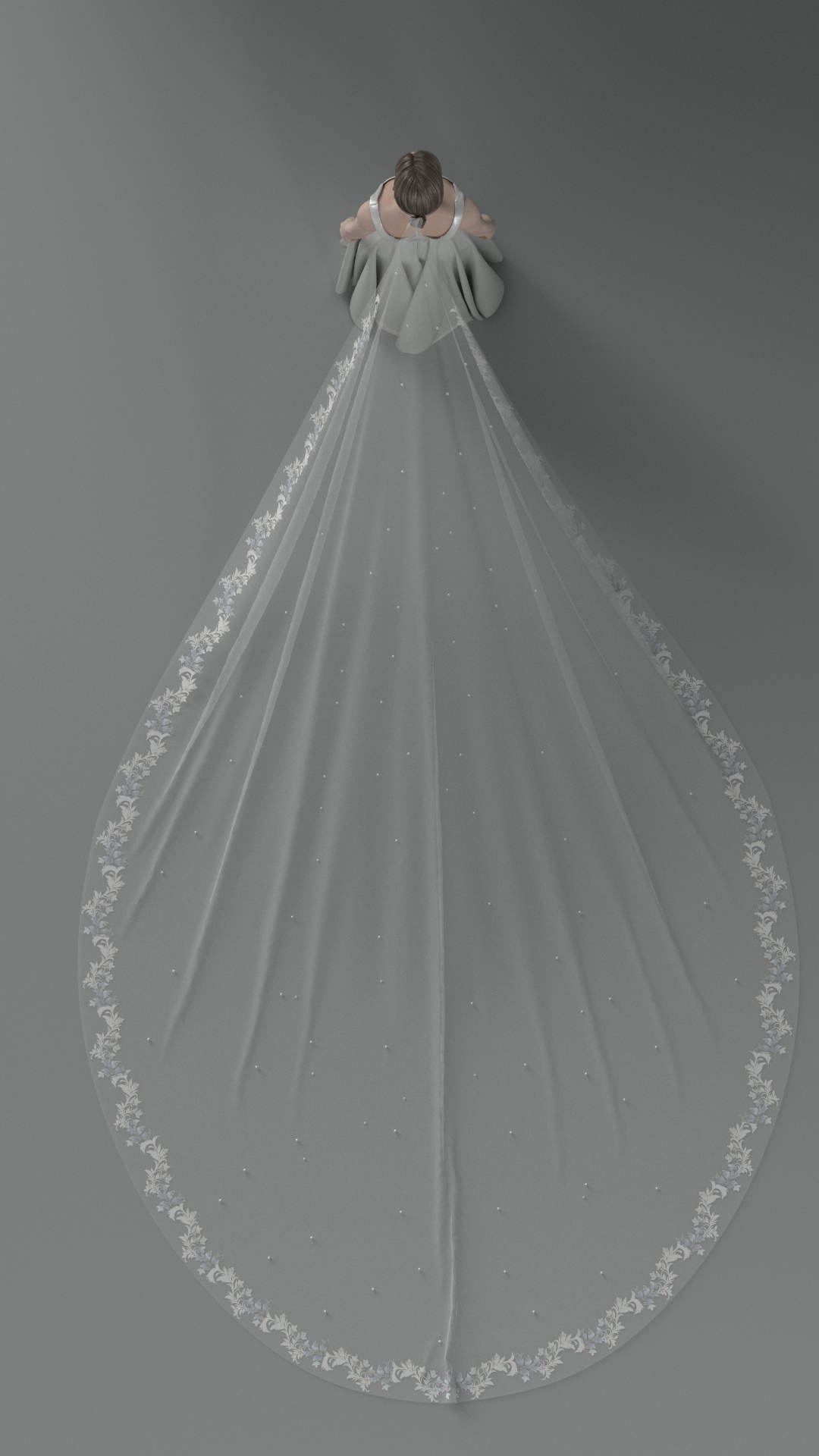 Cathedral veil for Kaitlyn with rhinestones