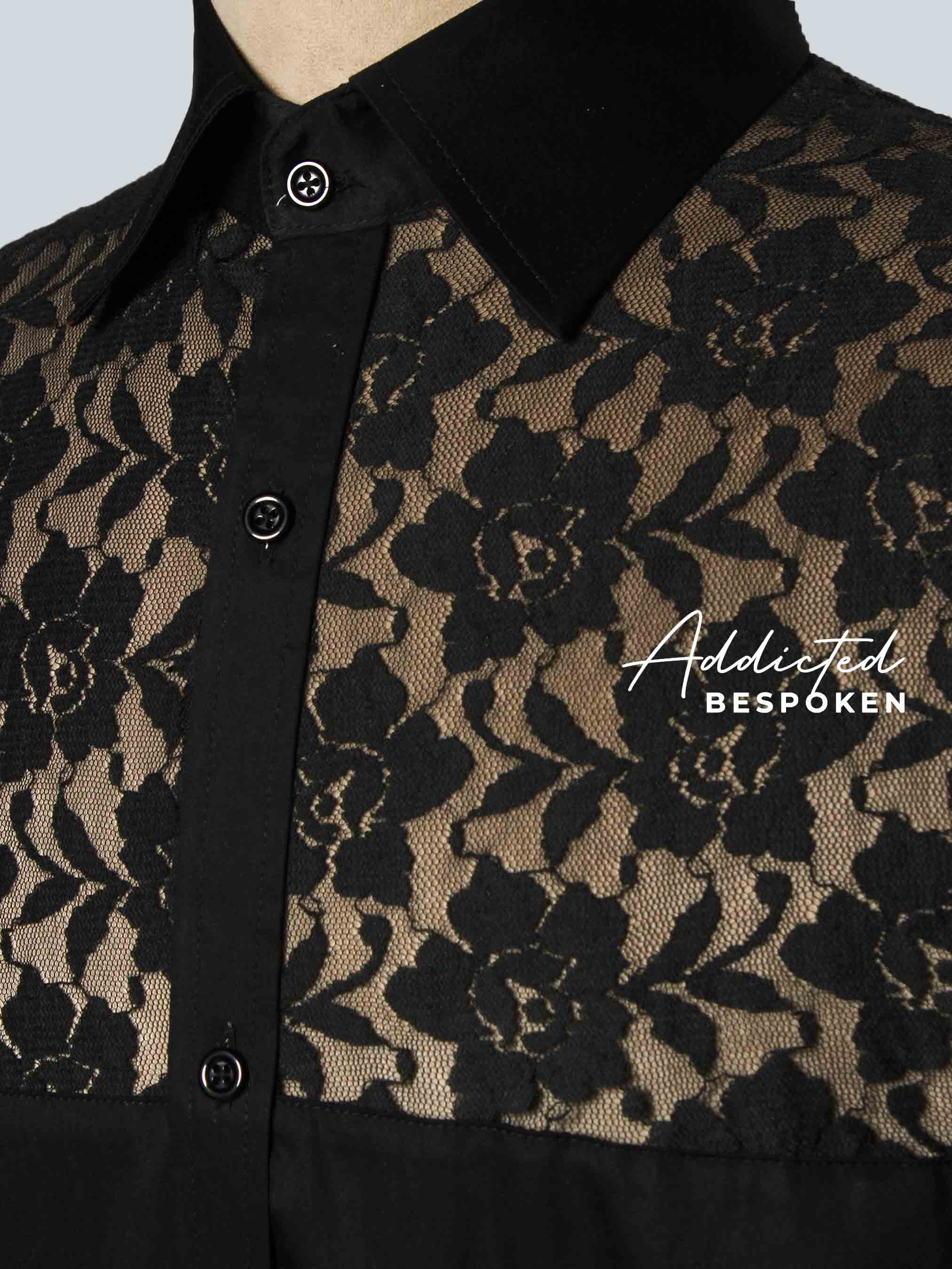 Black Lace Western Shirt Addicted Bespoken