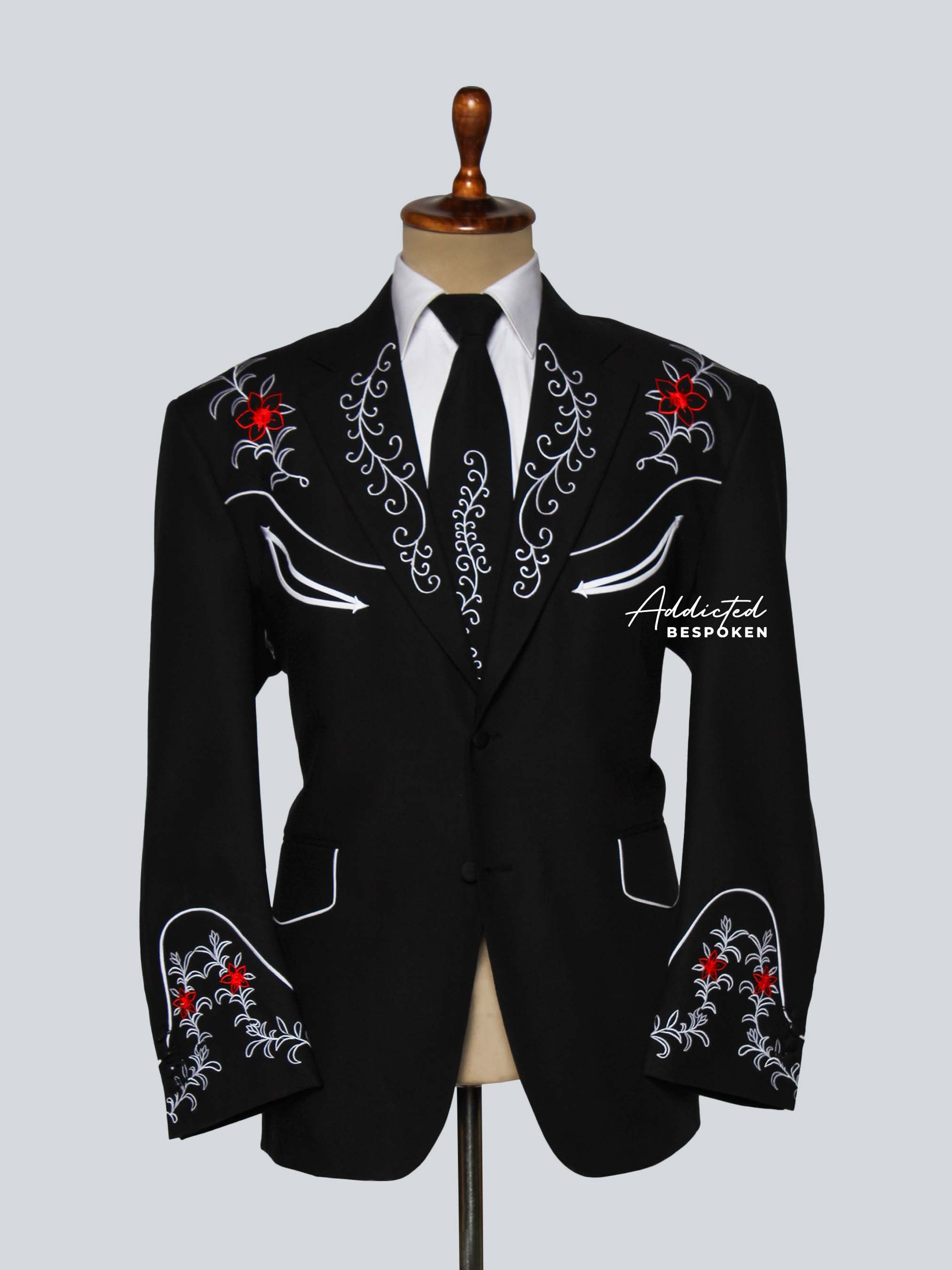 Black Floral Embroidered Outfit Addicted Bespoken