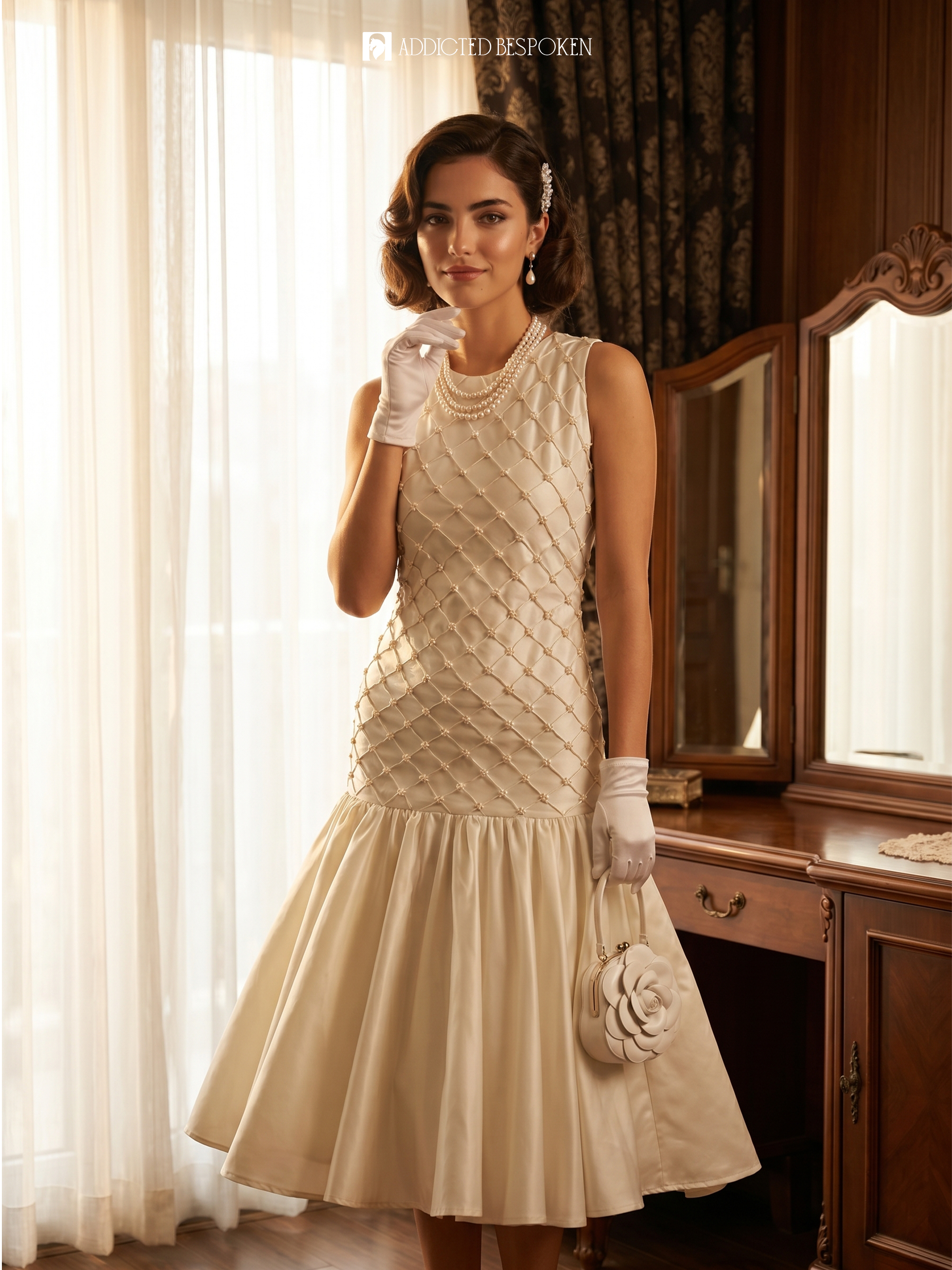 The Pearl Lattice Dress Addicted Bespoken
