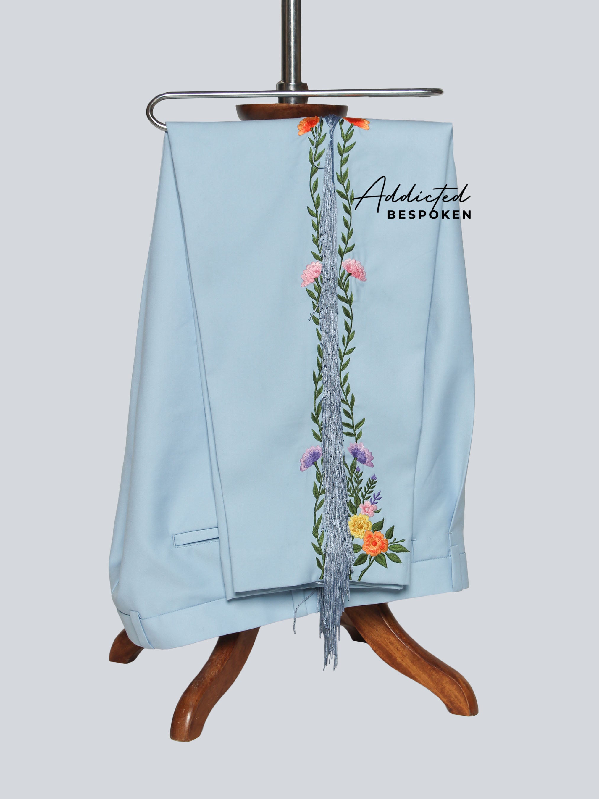 Handcrafted Floral Fringe Suit Addicted Bespoken