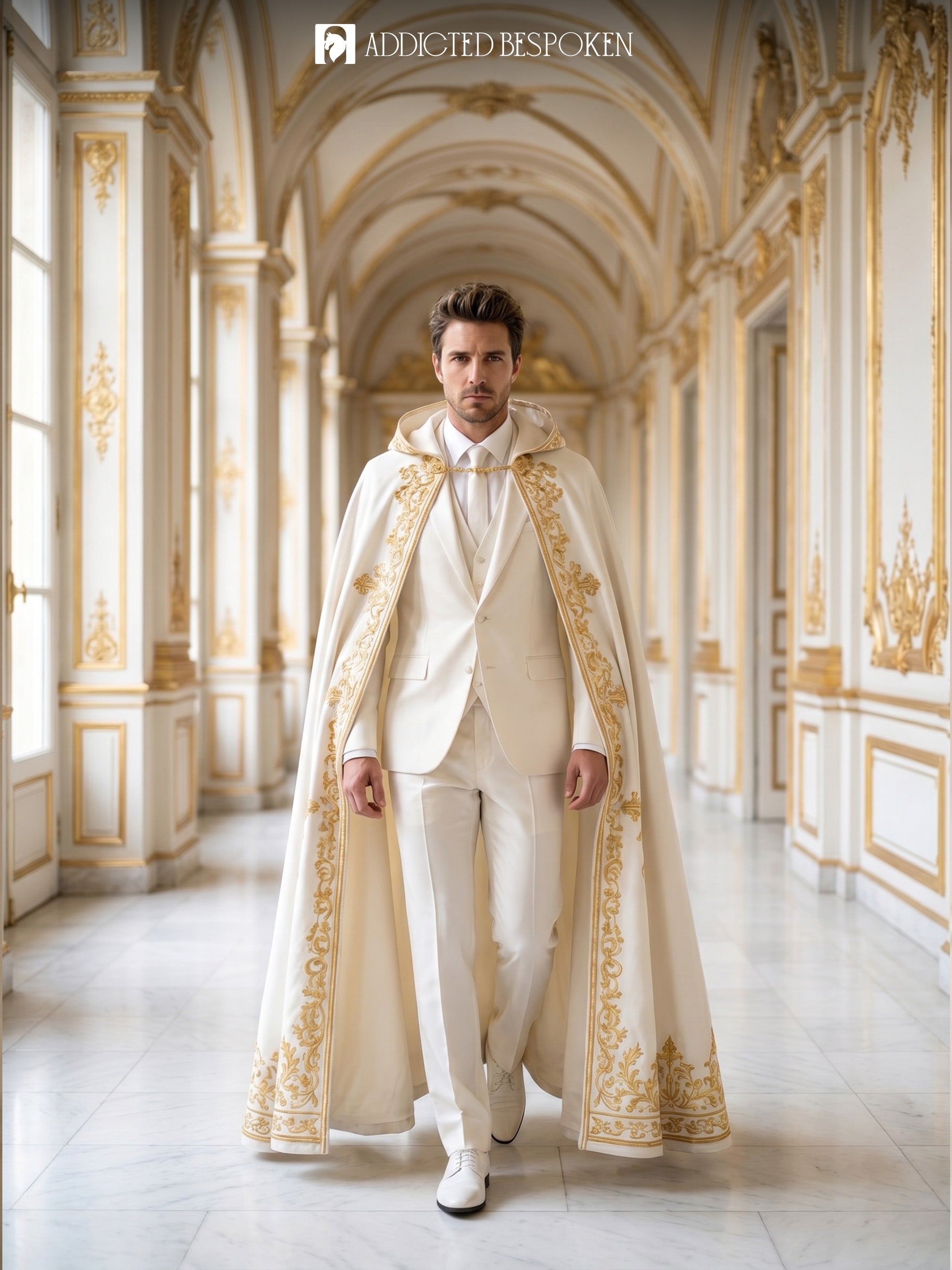 Embroidered Royal Cape Suit Ensemble Addicted Bespoken