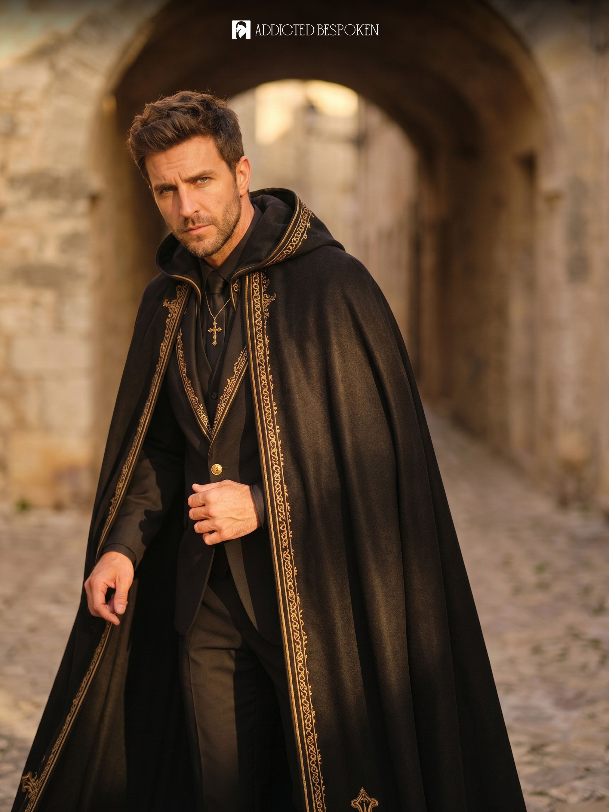 Gothic Embroidered Cape Suit Addicted Bespoken