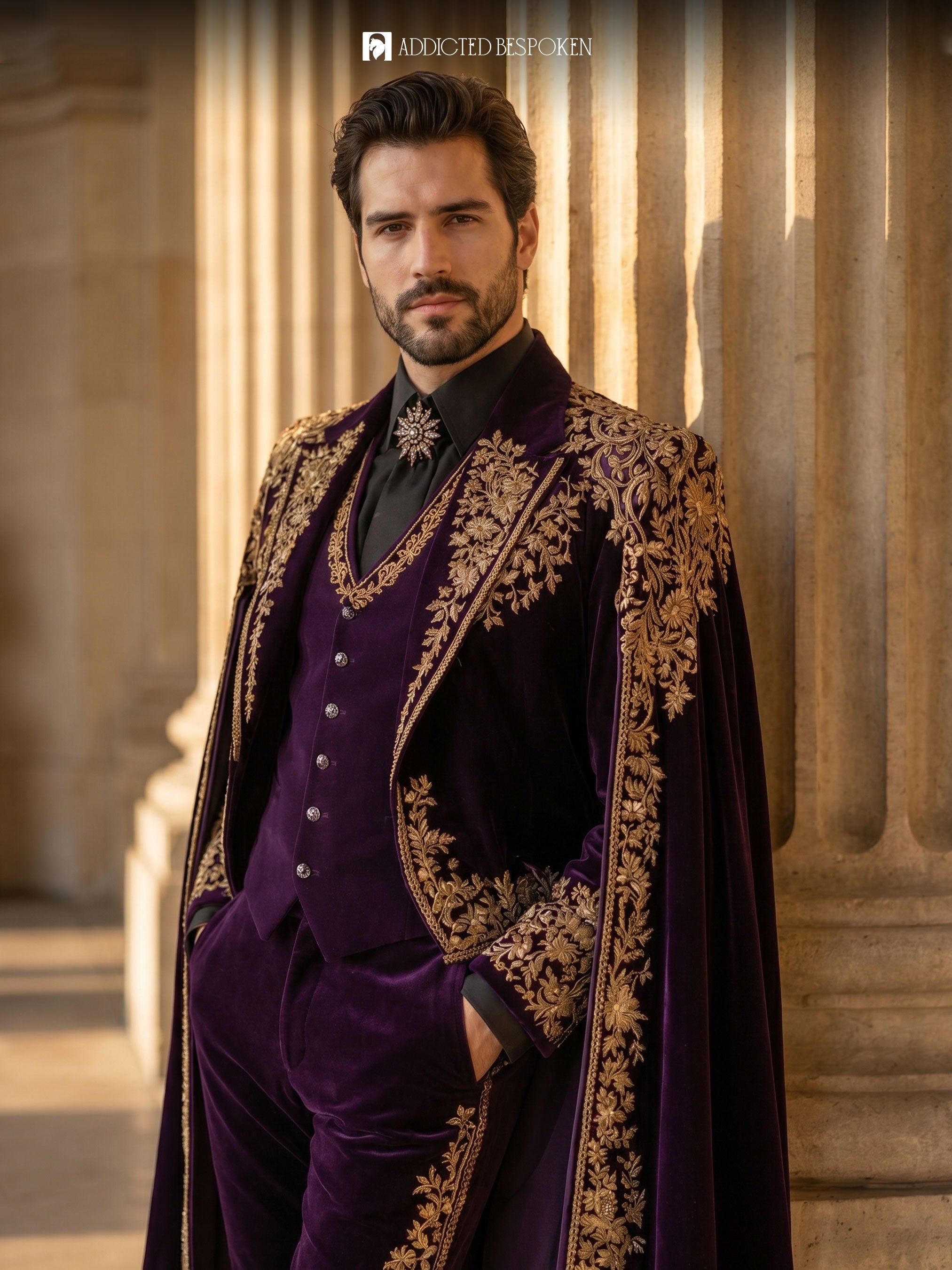 Velvet Gothic Cape Suit Addicted Bespoken