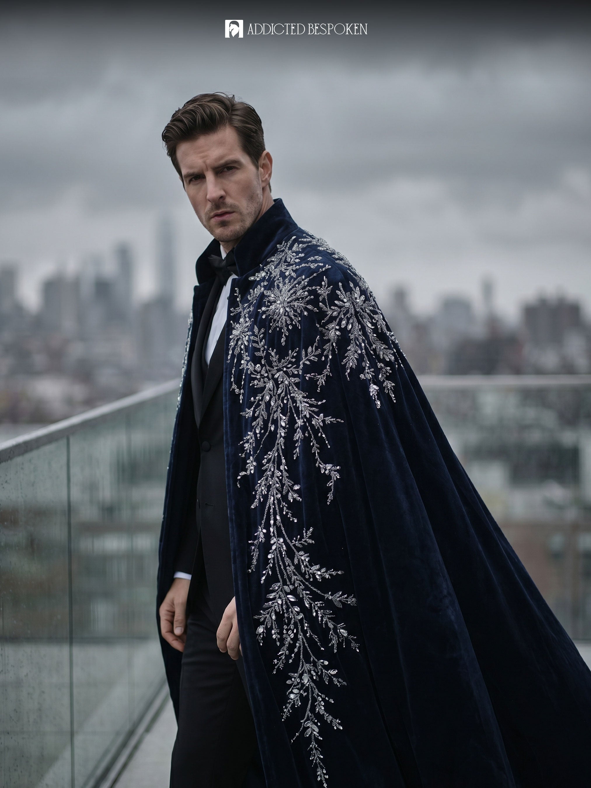 Gothic Suit with Embroidered Cape Addicted Bespoken