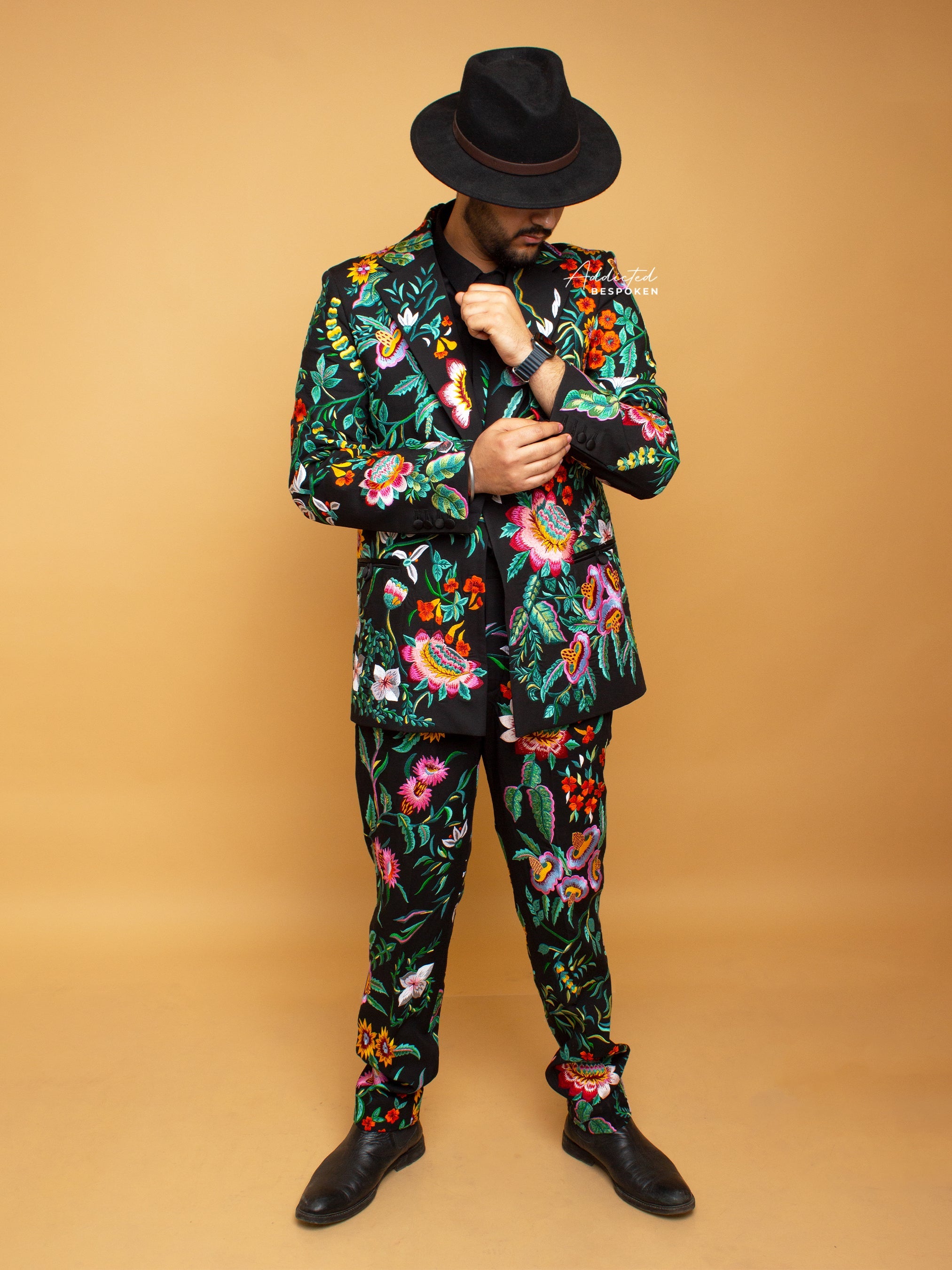 Embroidered Floral Groomsmen Attire Addicted Bespoken