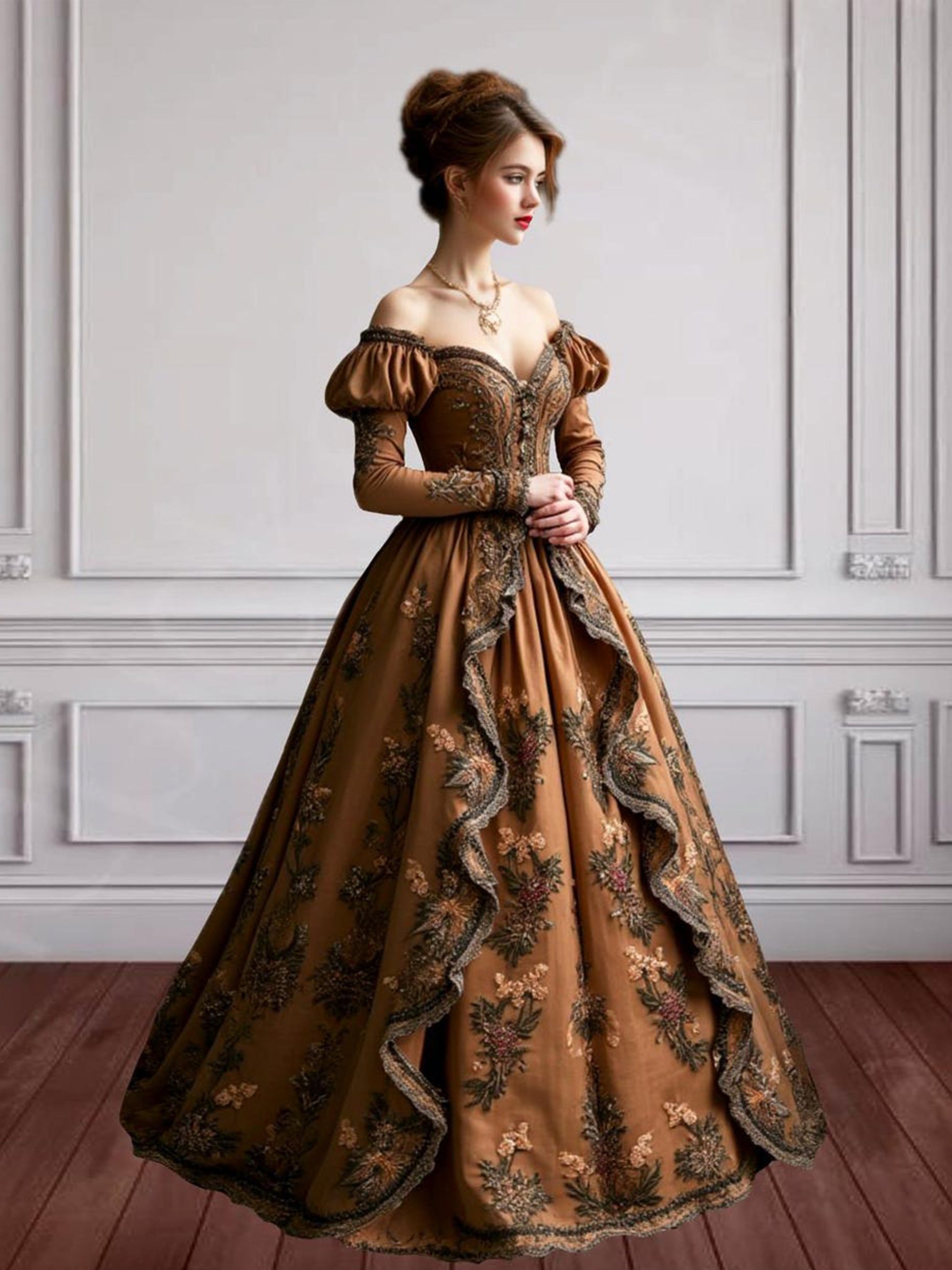 Baroque Gothic Corset Gown–Royal Renaissance Wedding Dress