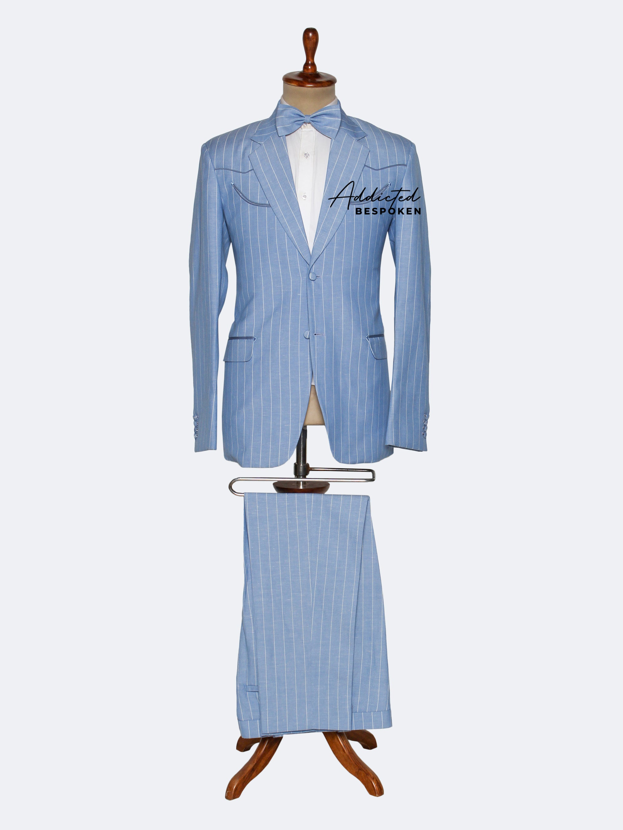 Men's Pinstripe Formal Suit Addicted Bespoken