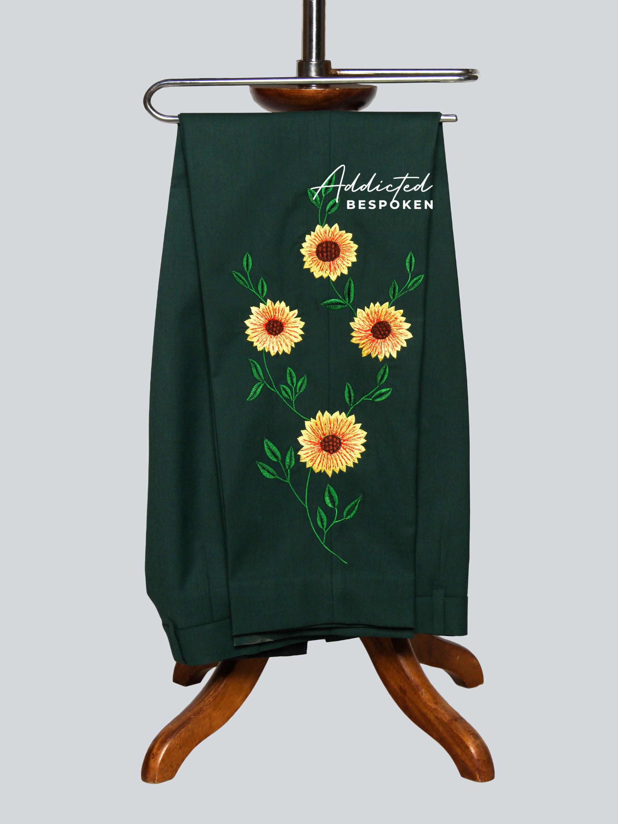 Artful Sunflower Embroidery Two-Piece Cocktail Suit