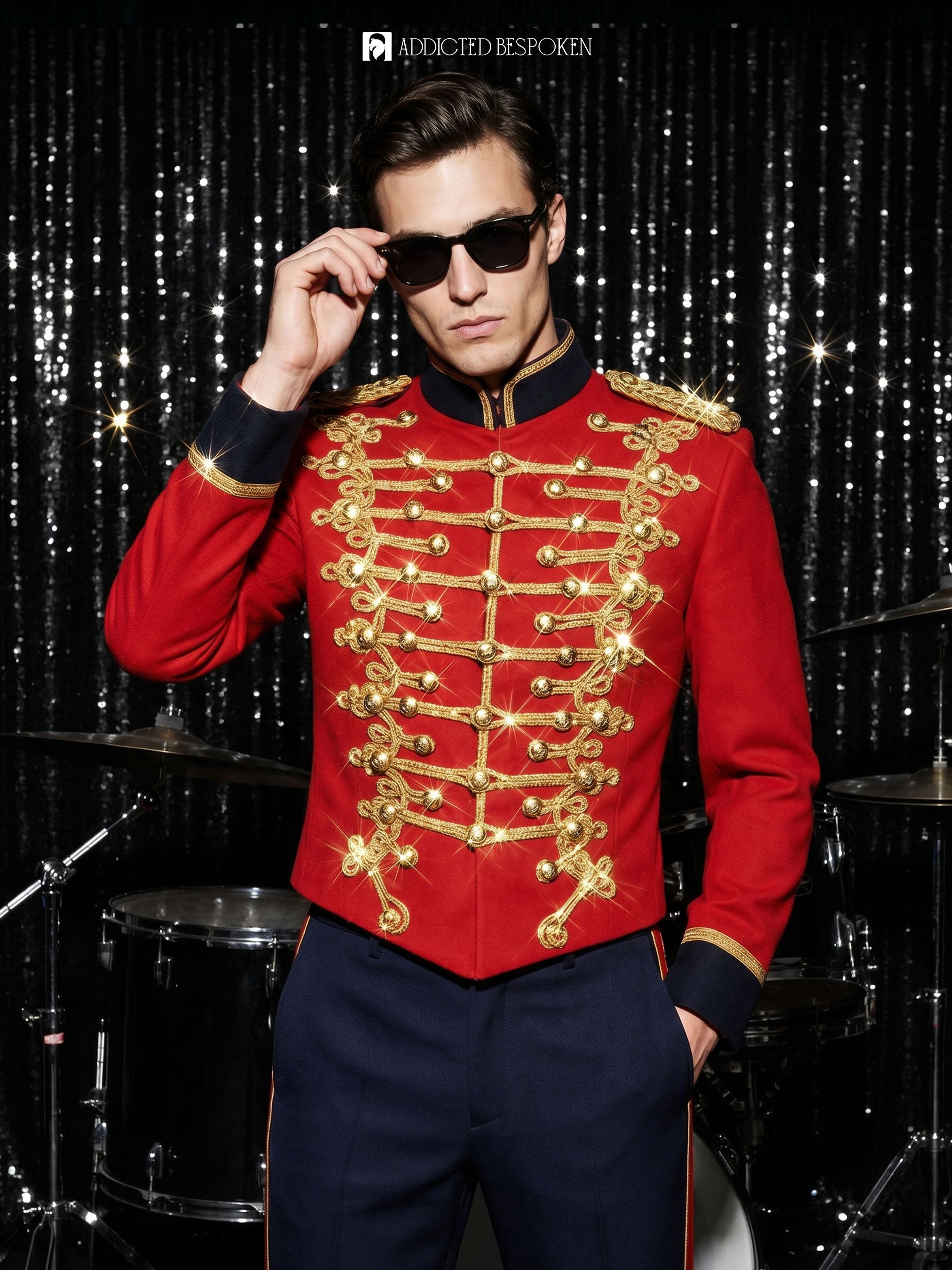 Gold Braided Military Stage Costume Addicted Bespoken