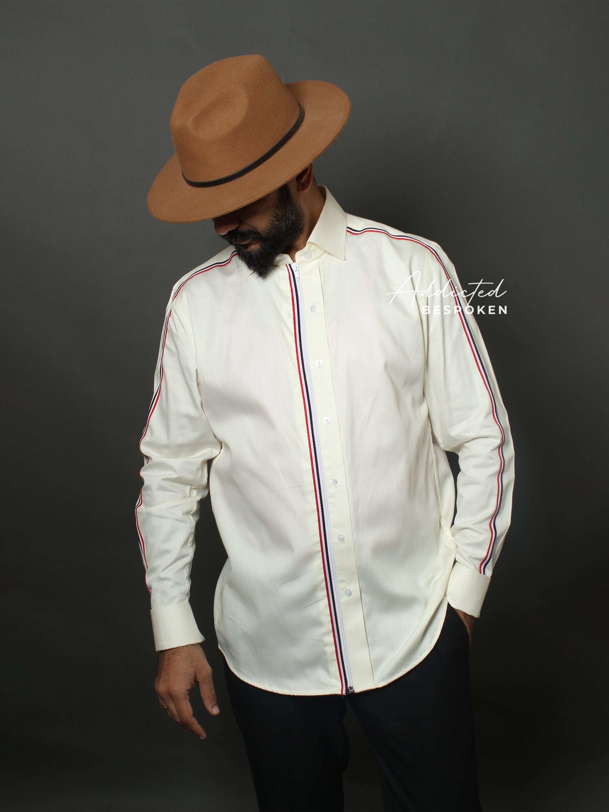 Ivory Zip Tape Shirt Addicted Bespoken