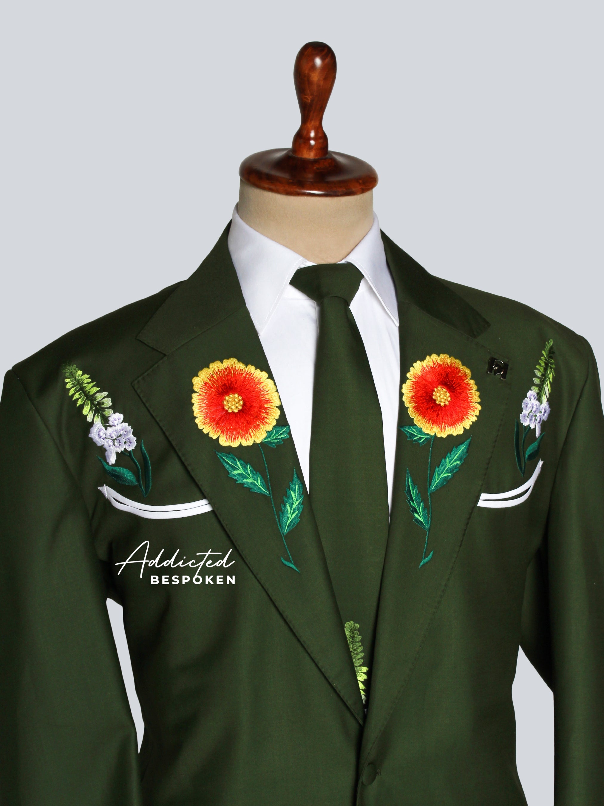 Luxury Floral Embroidered Suit Addicted Bespoken