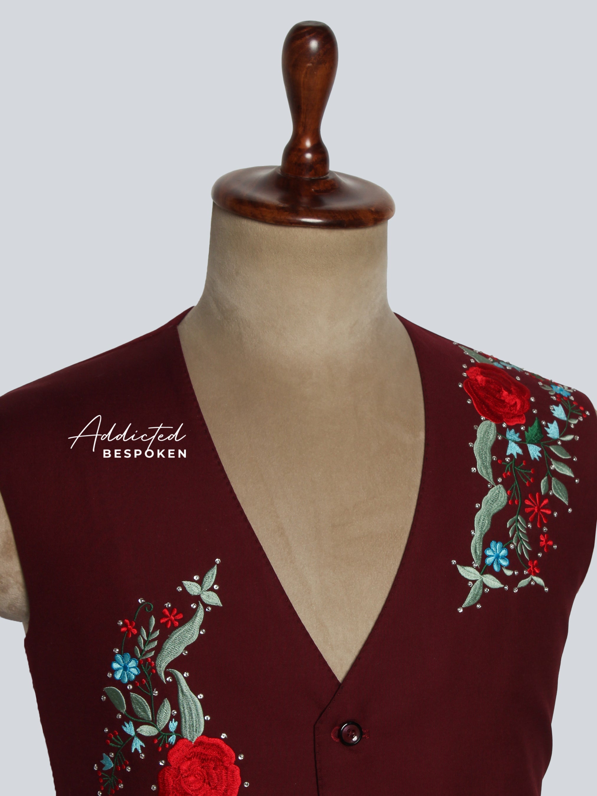Floral Embroidered Festive Waistcoat (Copy) Addicted Bespoken