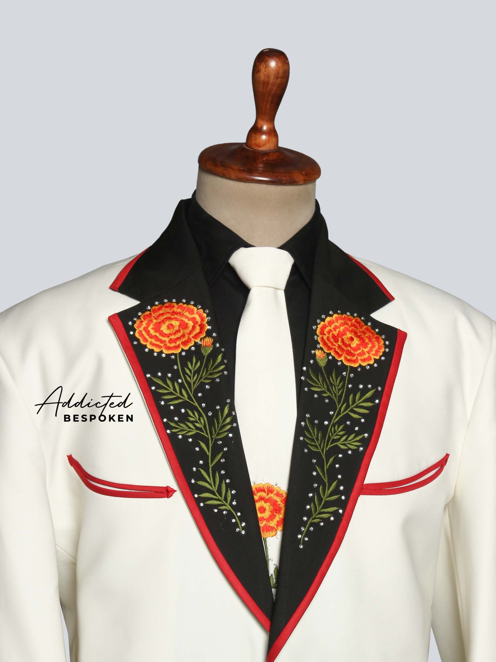 Floral Contrast Lapel Blazer Addicted Bespoken