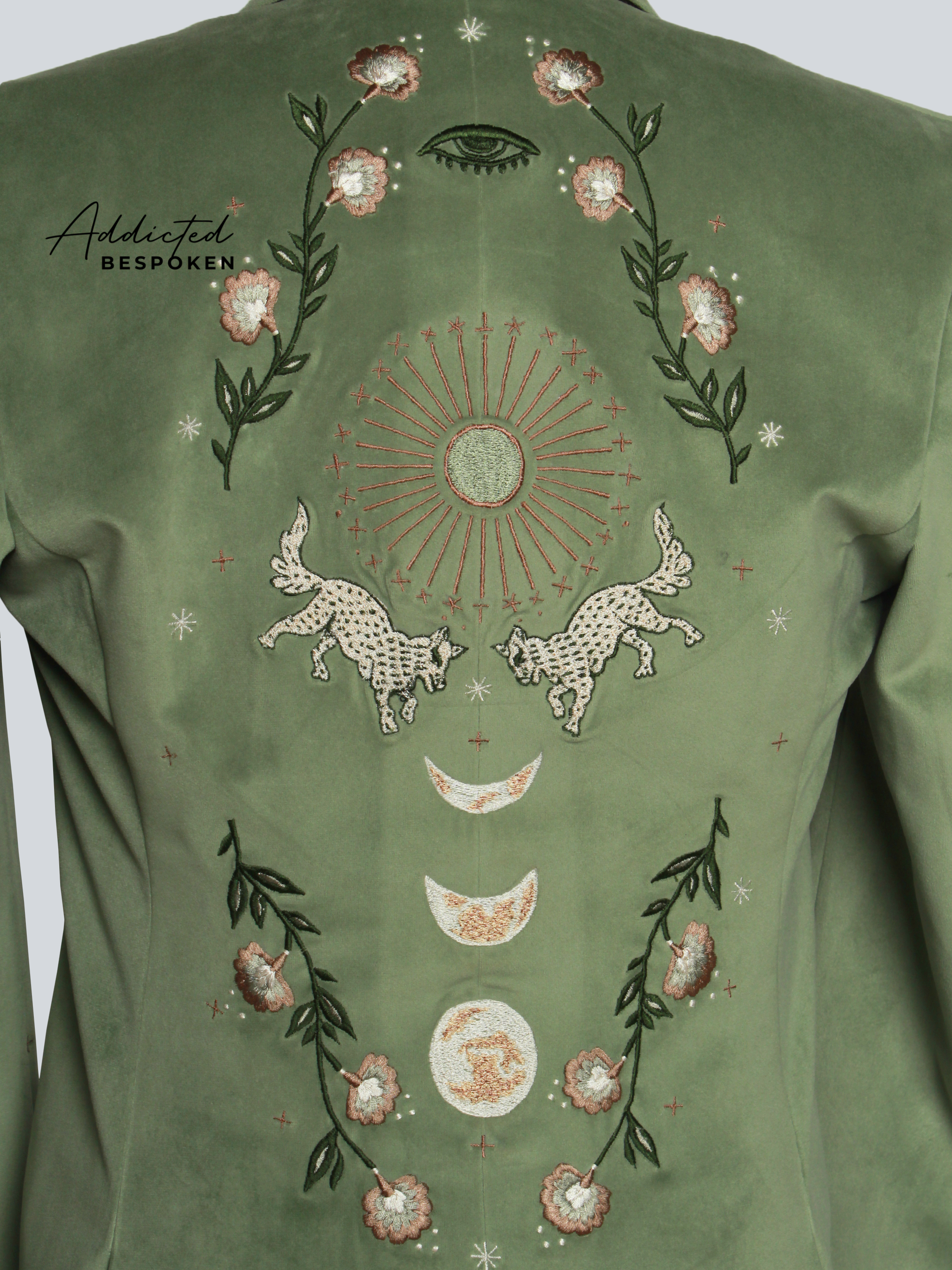 Green Embroidered Blazer For Men