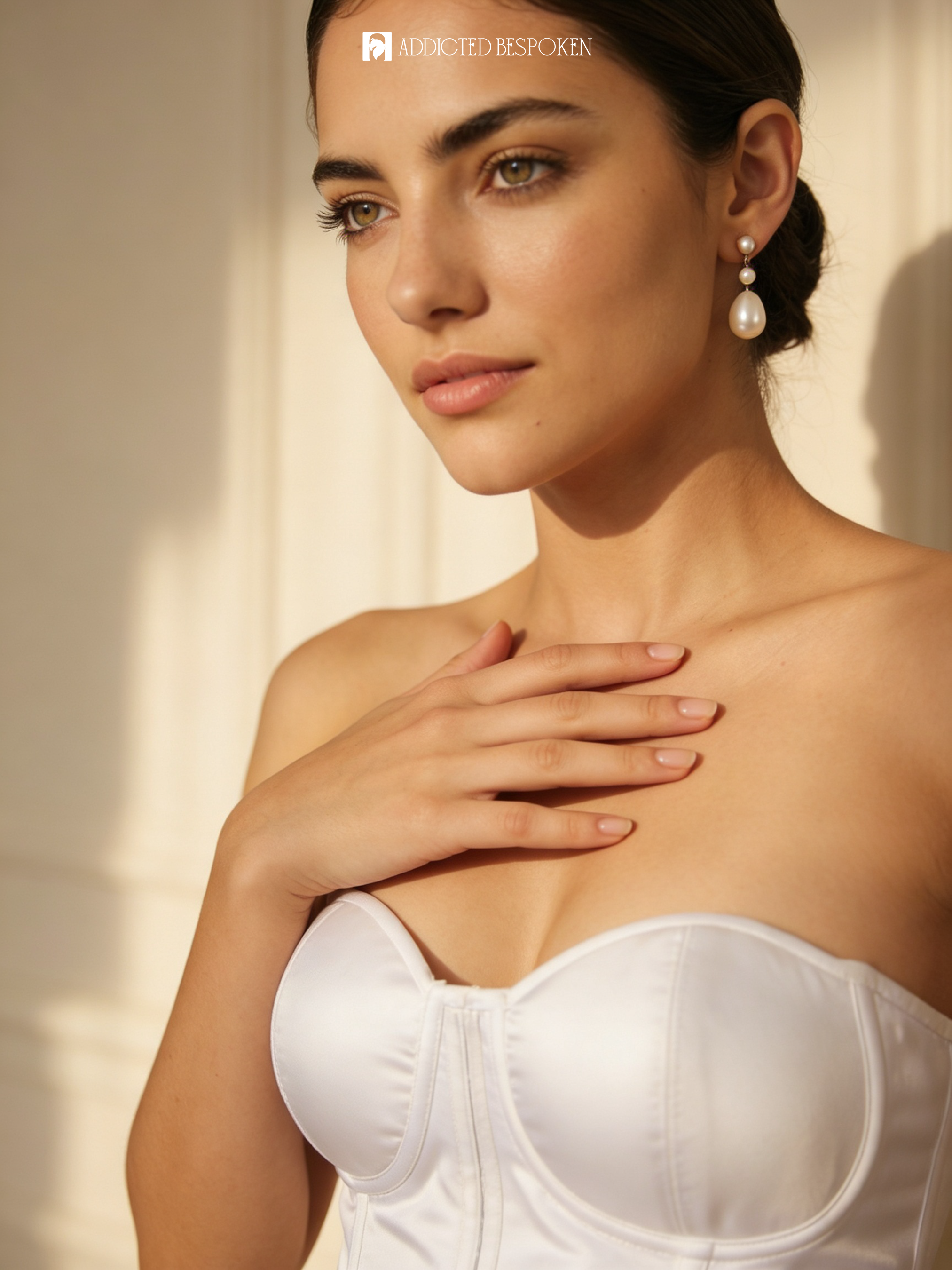 White Strapless Satin Corset Gown Addicted Bespoken