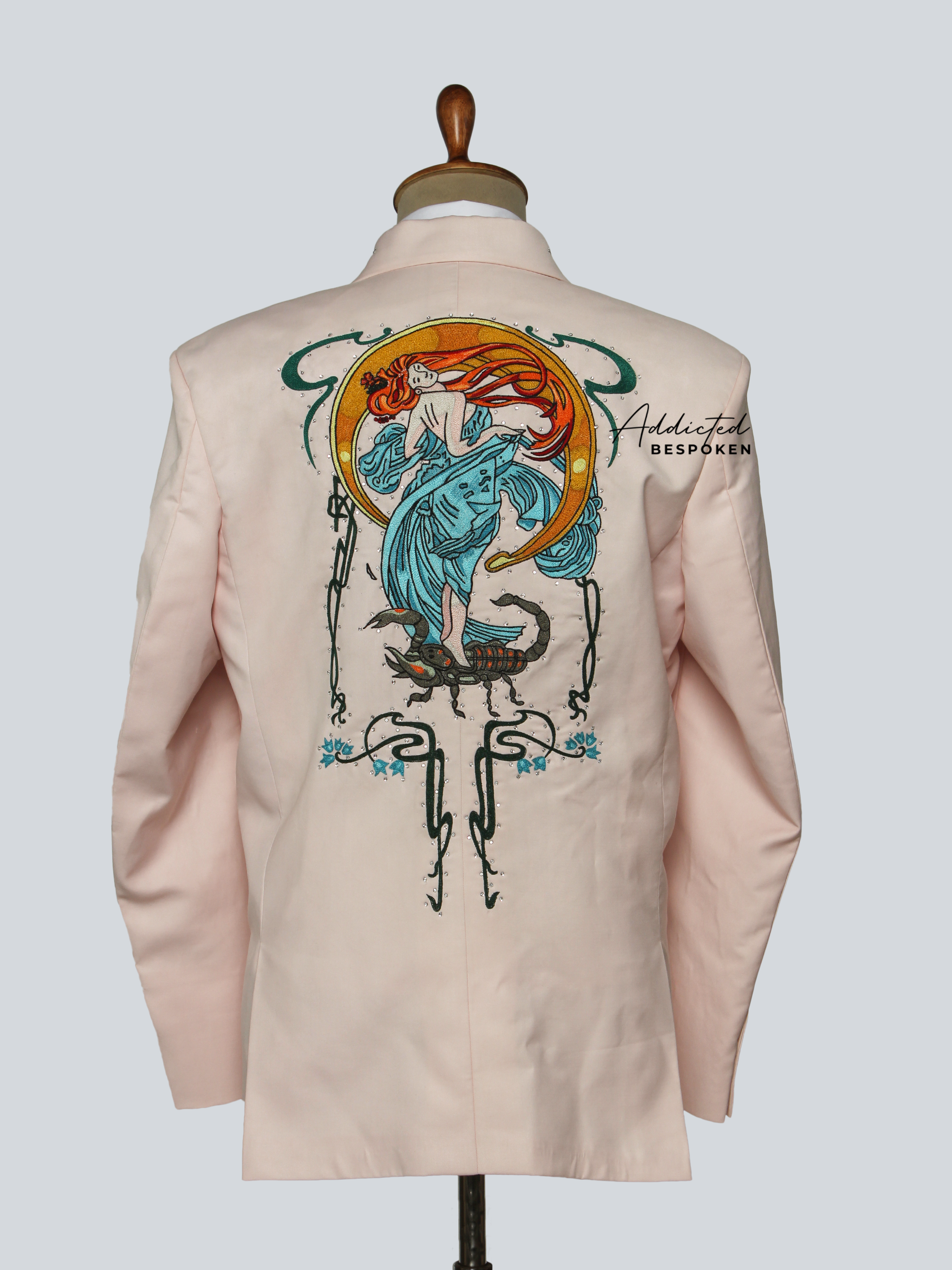 Twin Stallion Embroidered Suit