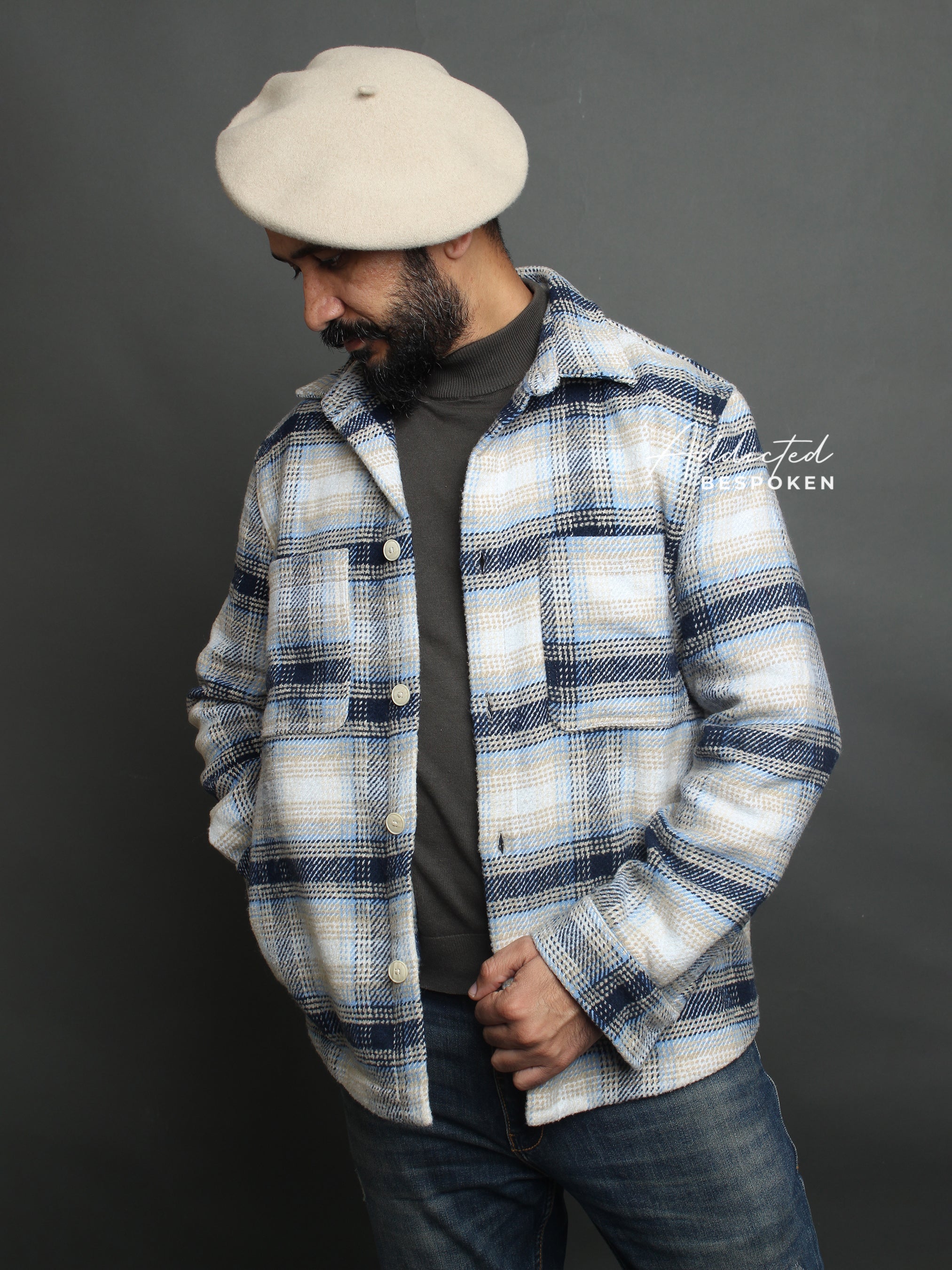 Arctic Frost Checkered Shacket Addicted Bespoken