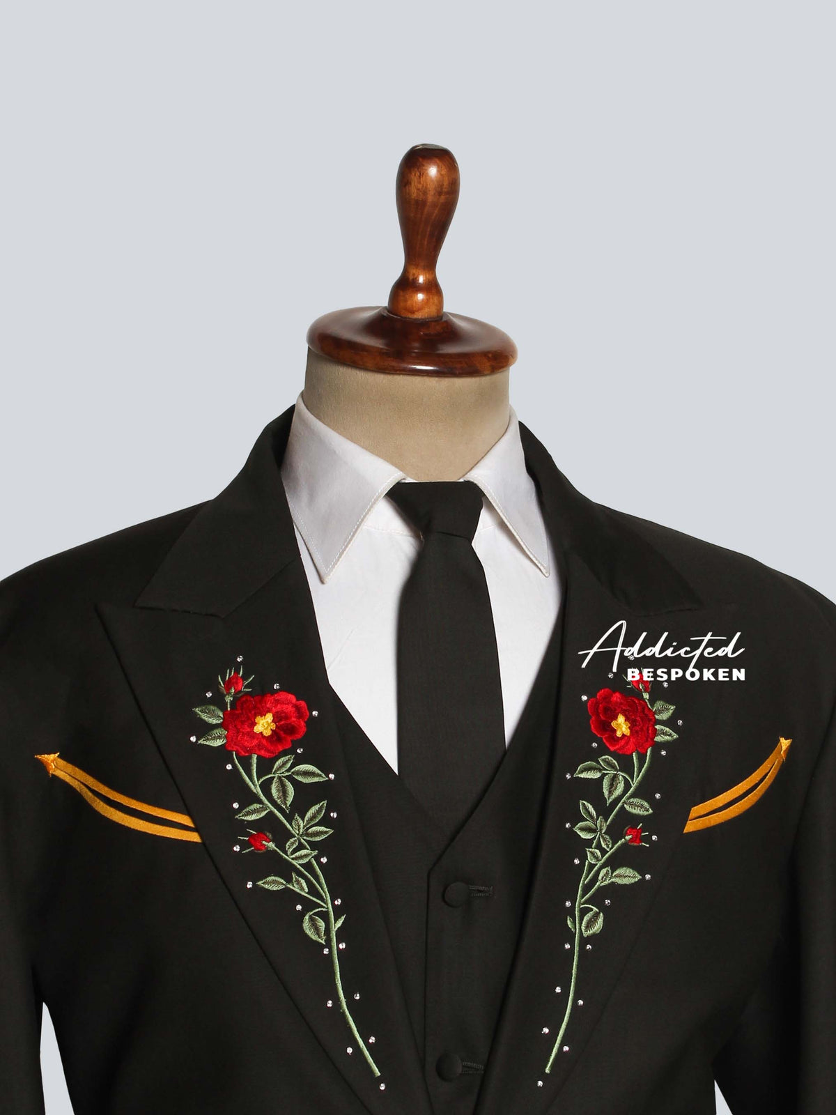 Black Embroidered Blazer For Men