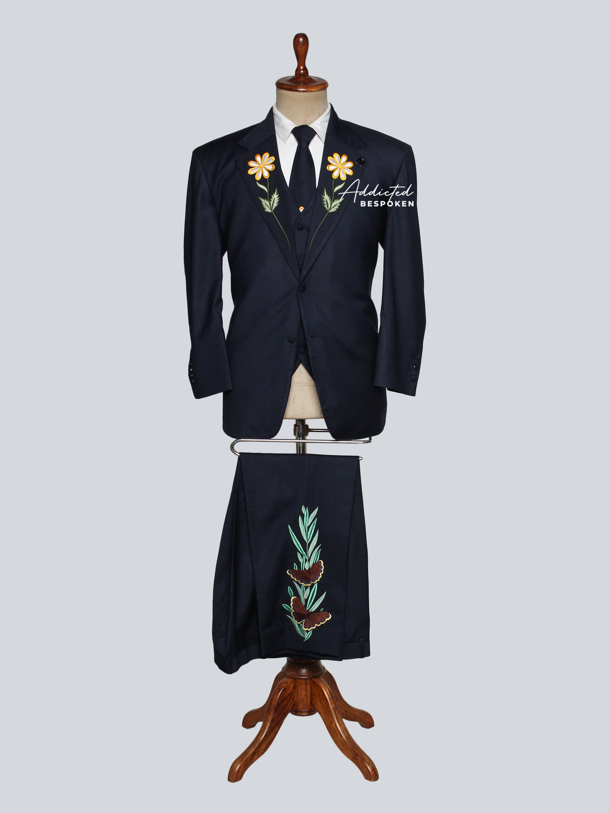 Midnight Bloom Embroidered Western Suit Addicted Bespoken