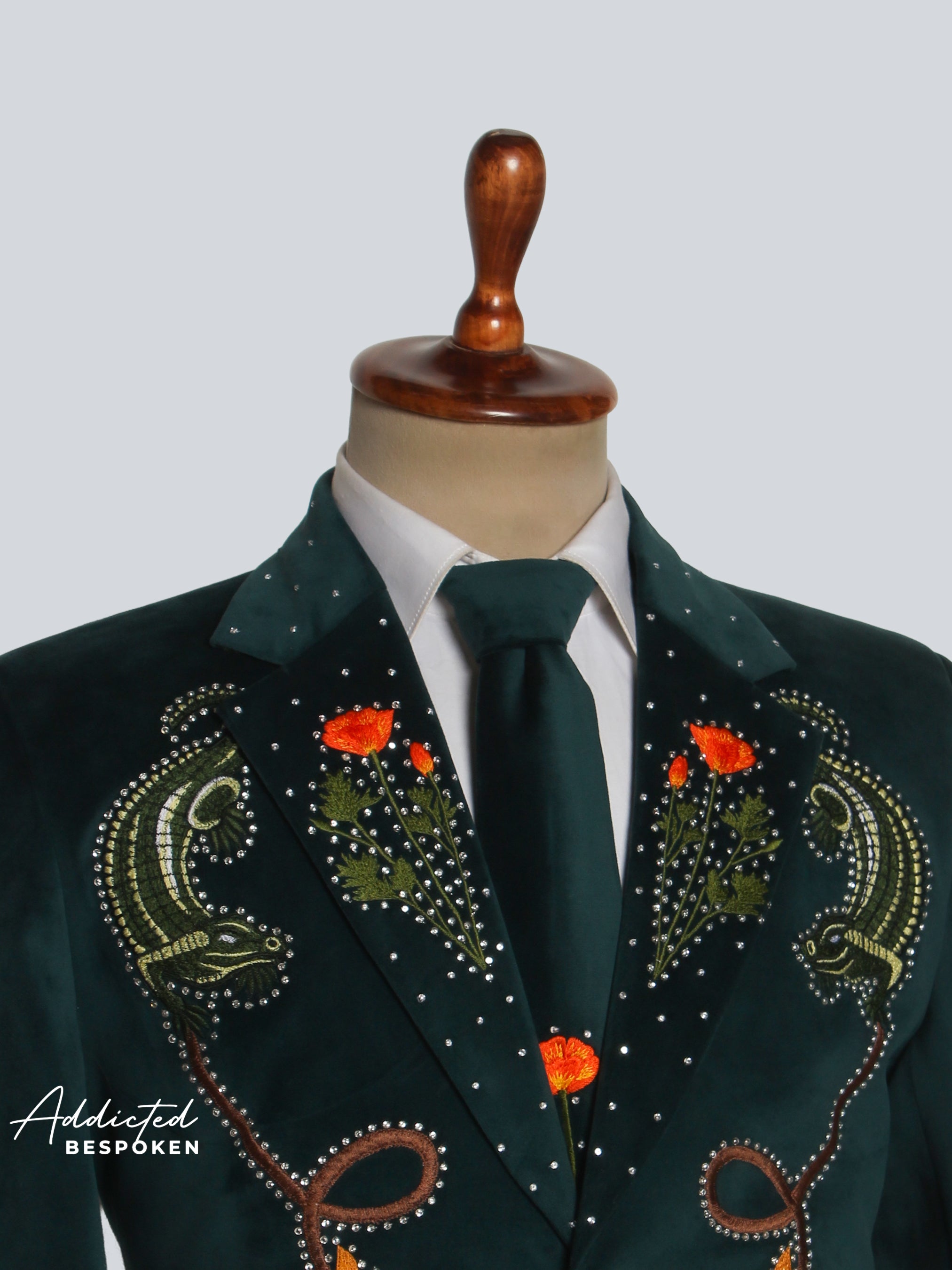 Green Embroidered Suit