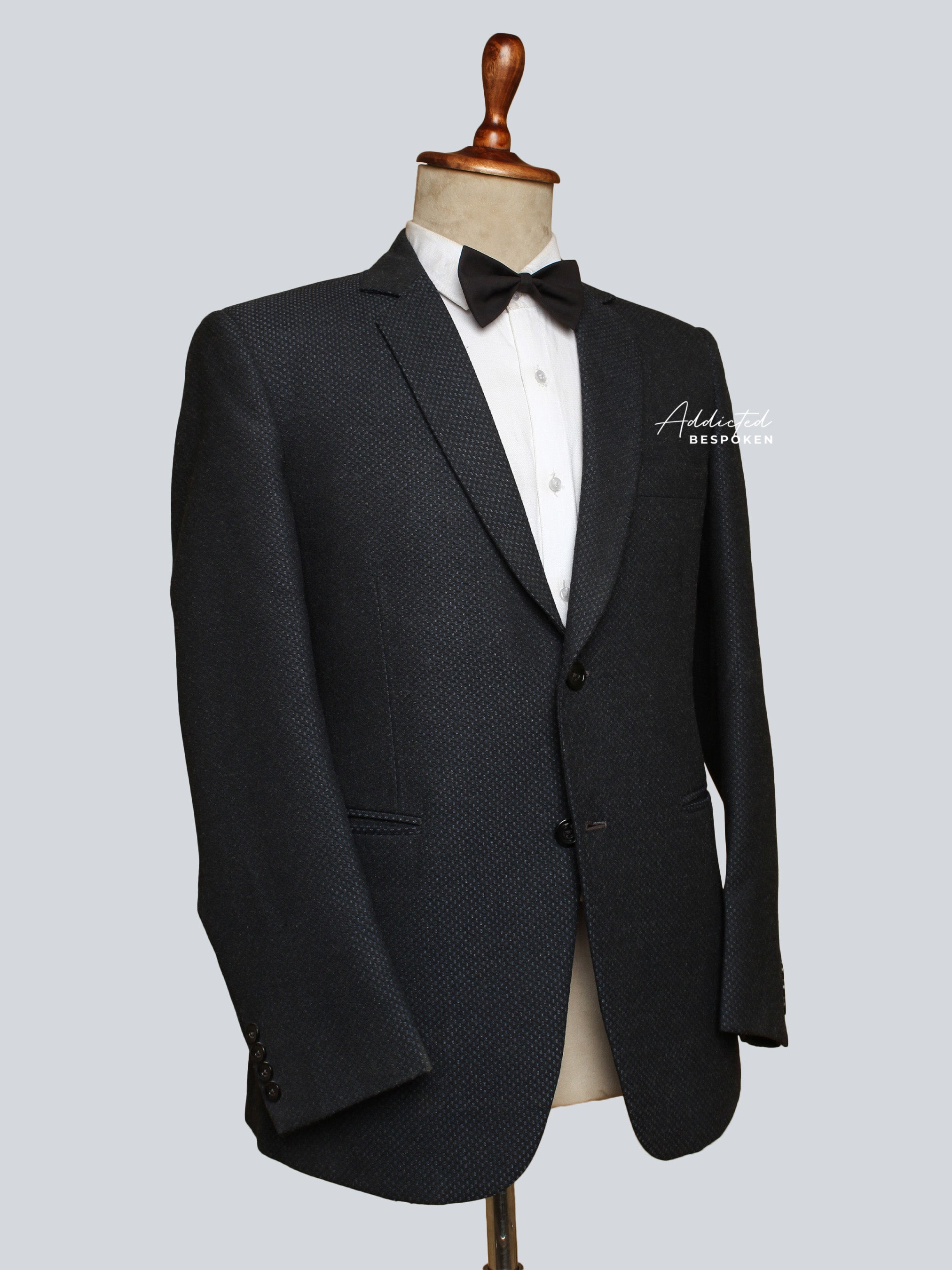 Elegant Black Cotton Blazer (CLS) Addicted Bespoken