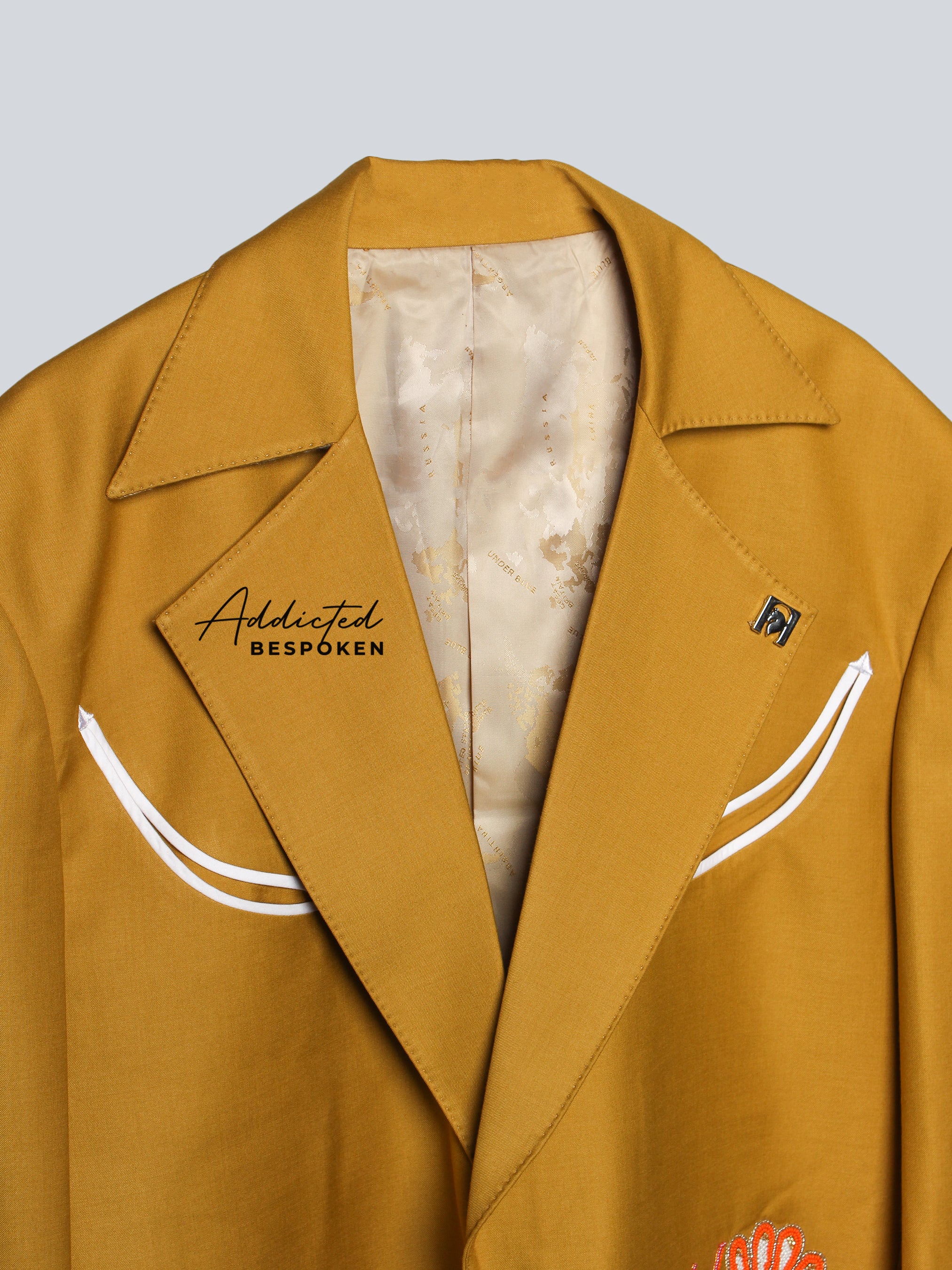 Botanical Lobster Embroidered Statement Suit