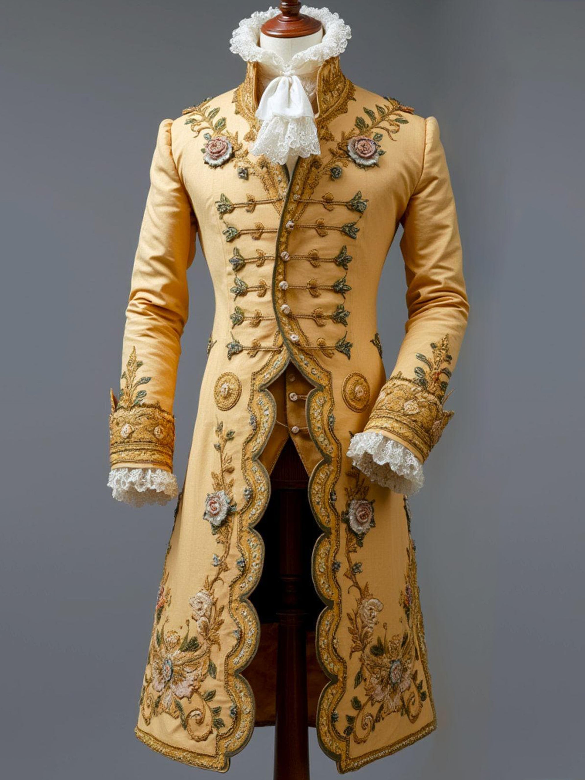 Minimalist Desert Cactus Embroidered Rococo Coat