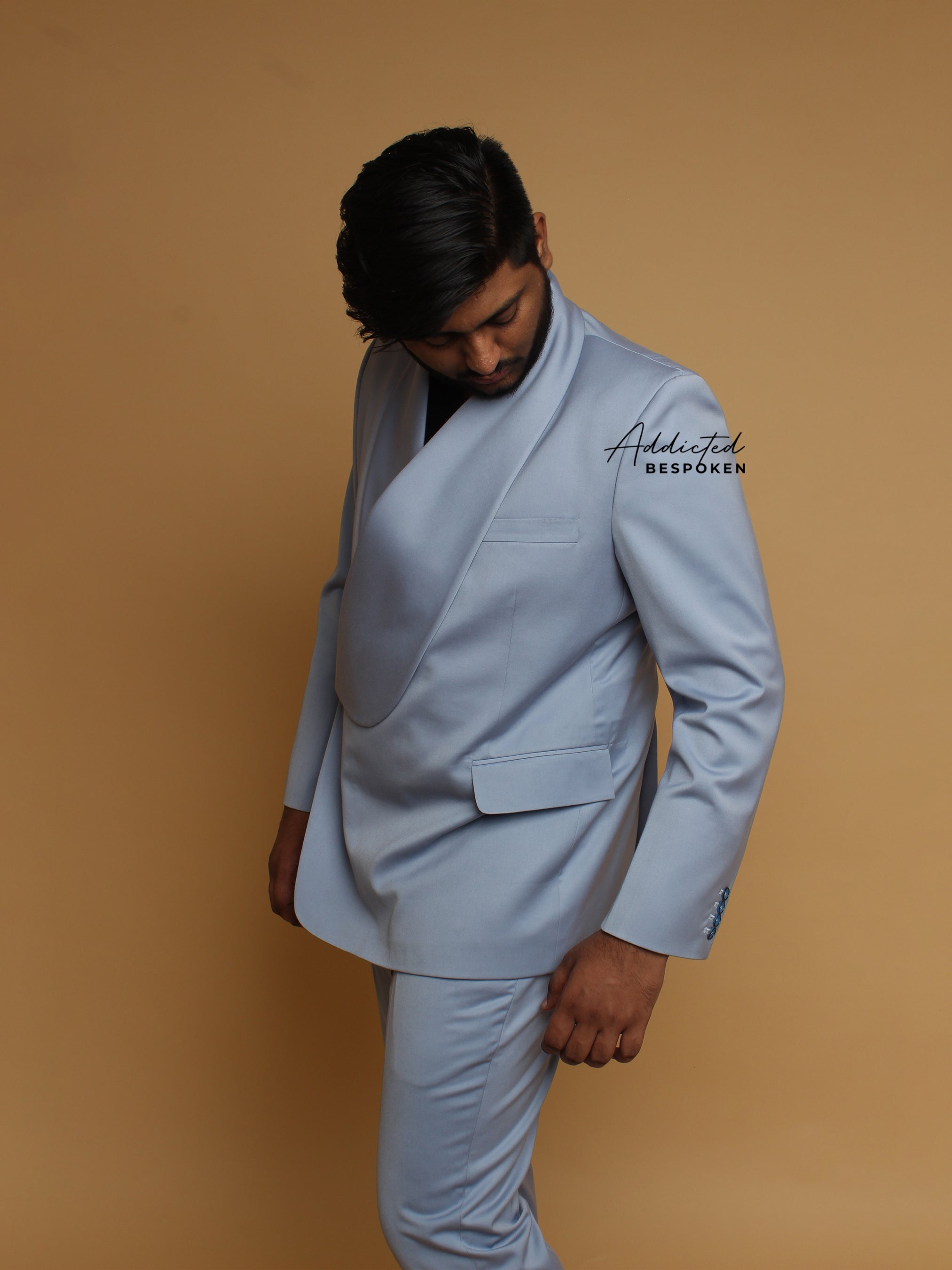 Modern Overlap Blazer Suit