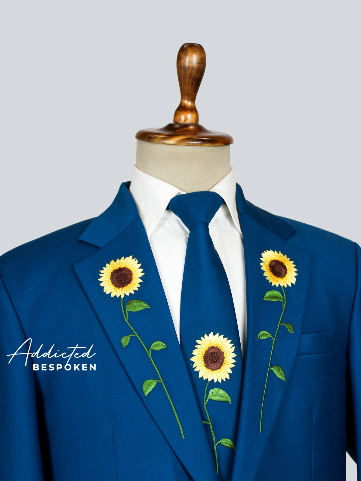 Men’s Blue Sunflower Suit Addicted Bespoken