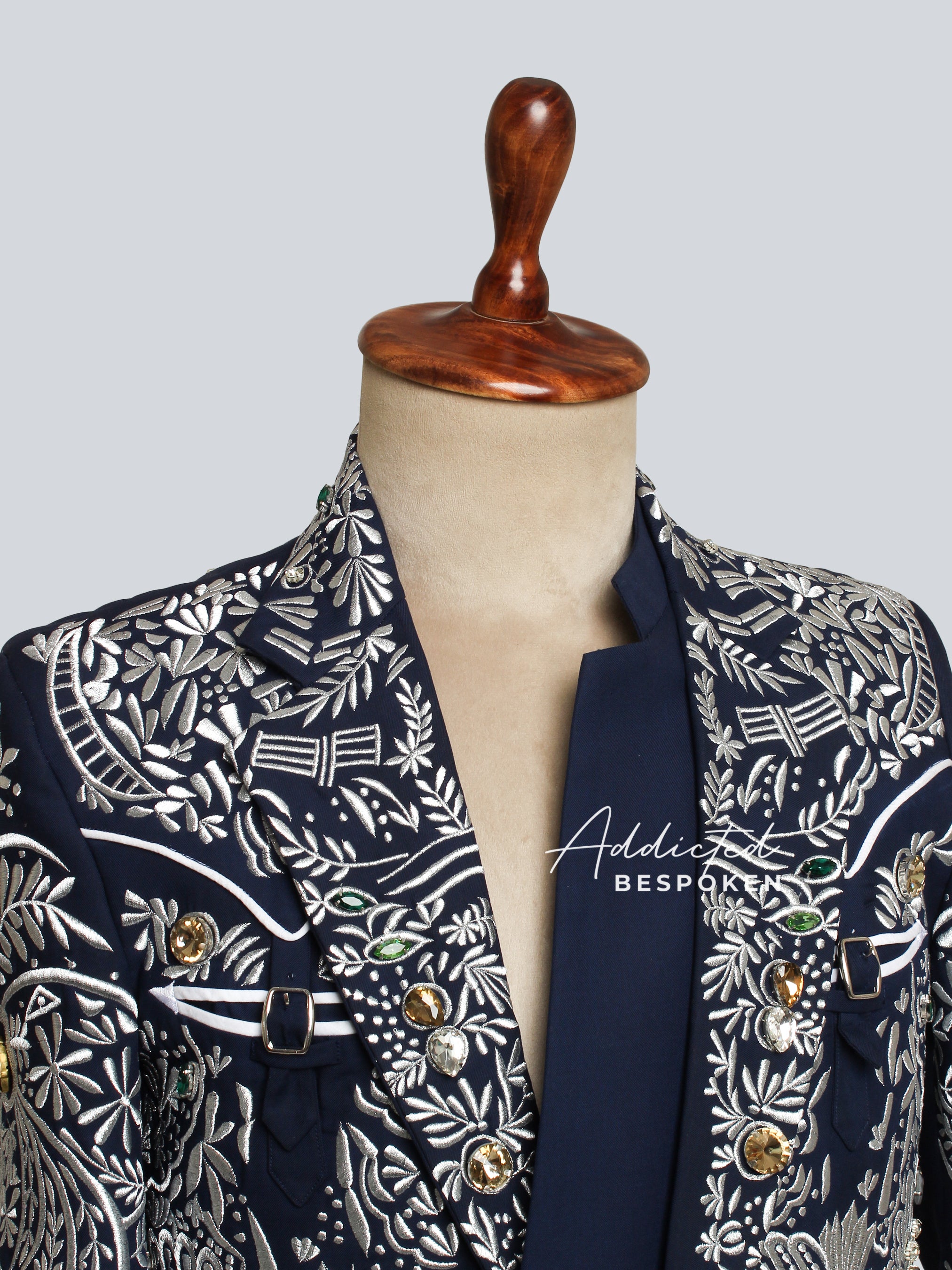 Celestial Midnight Embroidered Suit