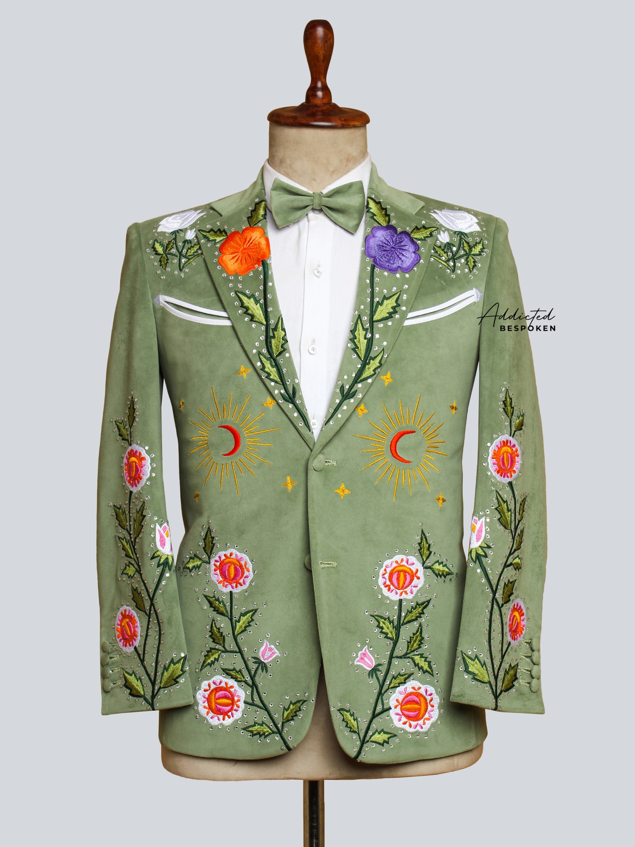 Verdant Florida Embroidered Suit Addicted Bespoken