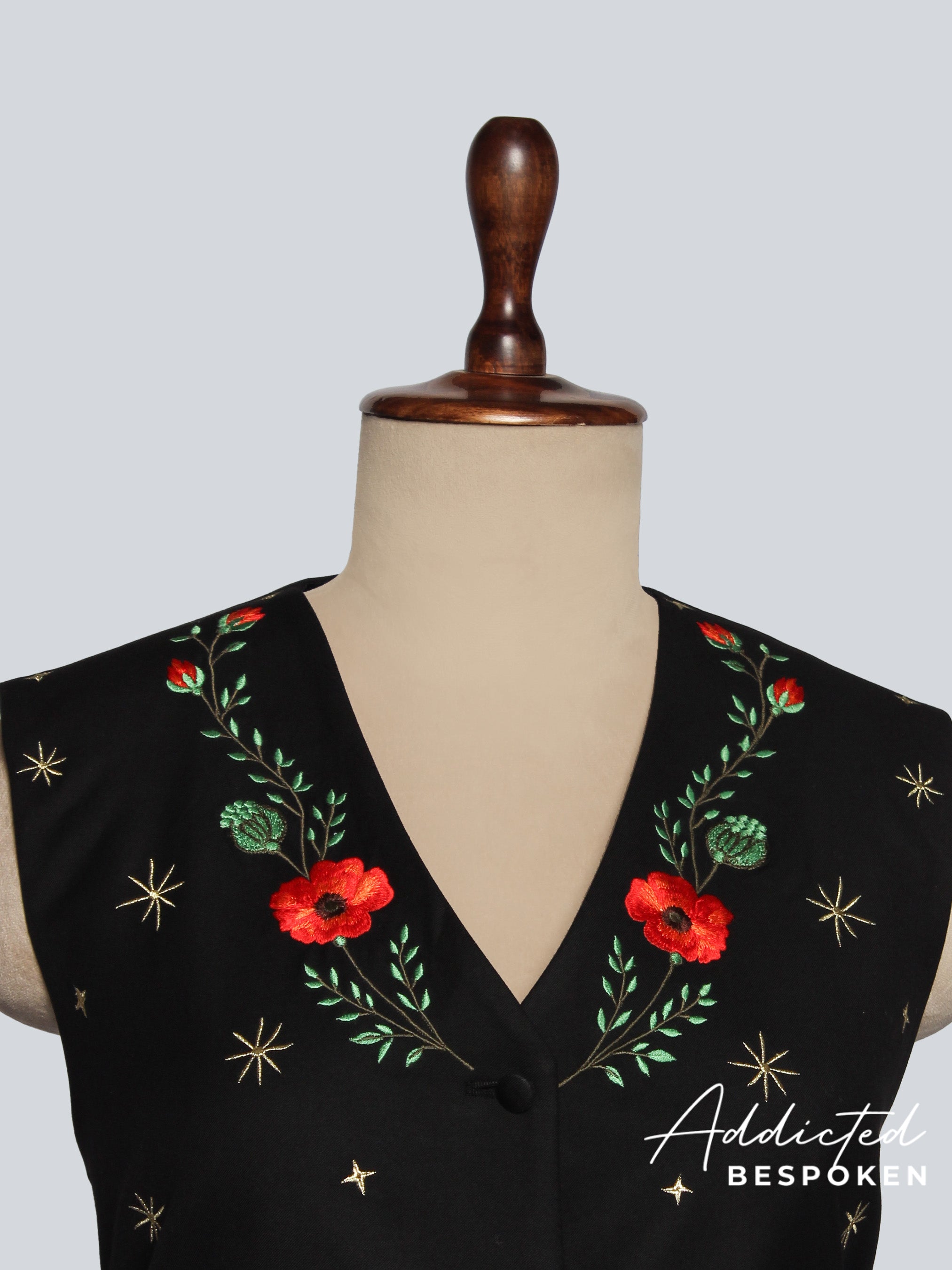 Black Embroidered Vest