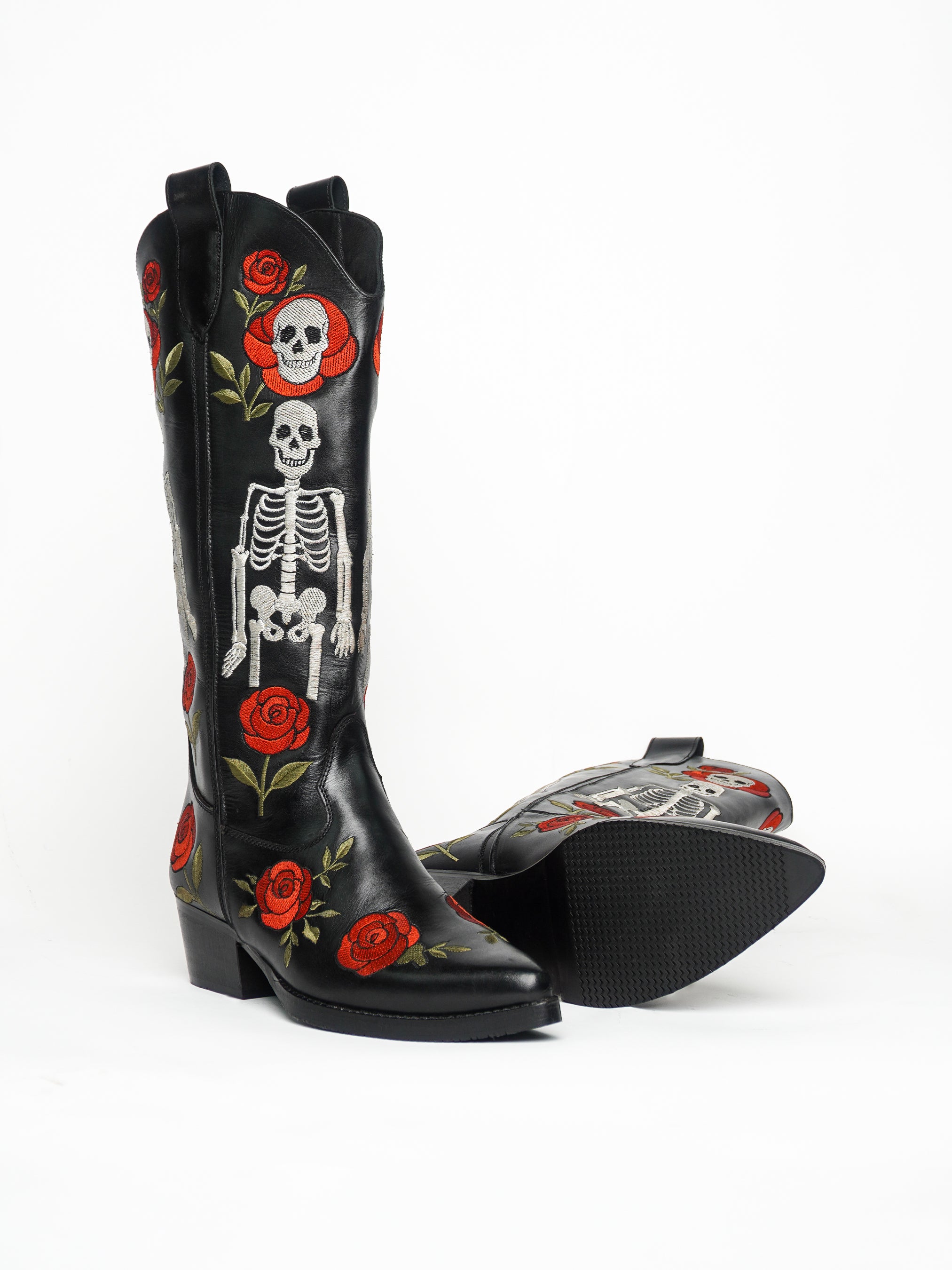 Floral Skull Boots Addicted Bespoken