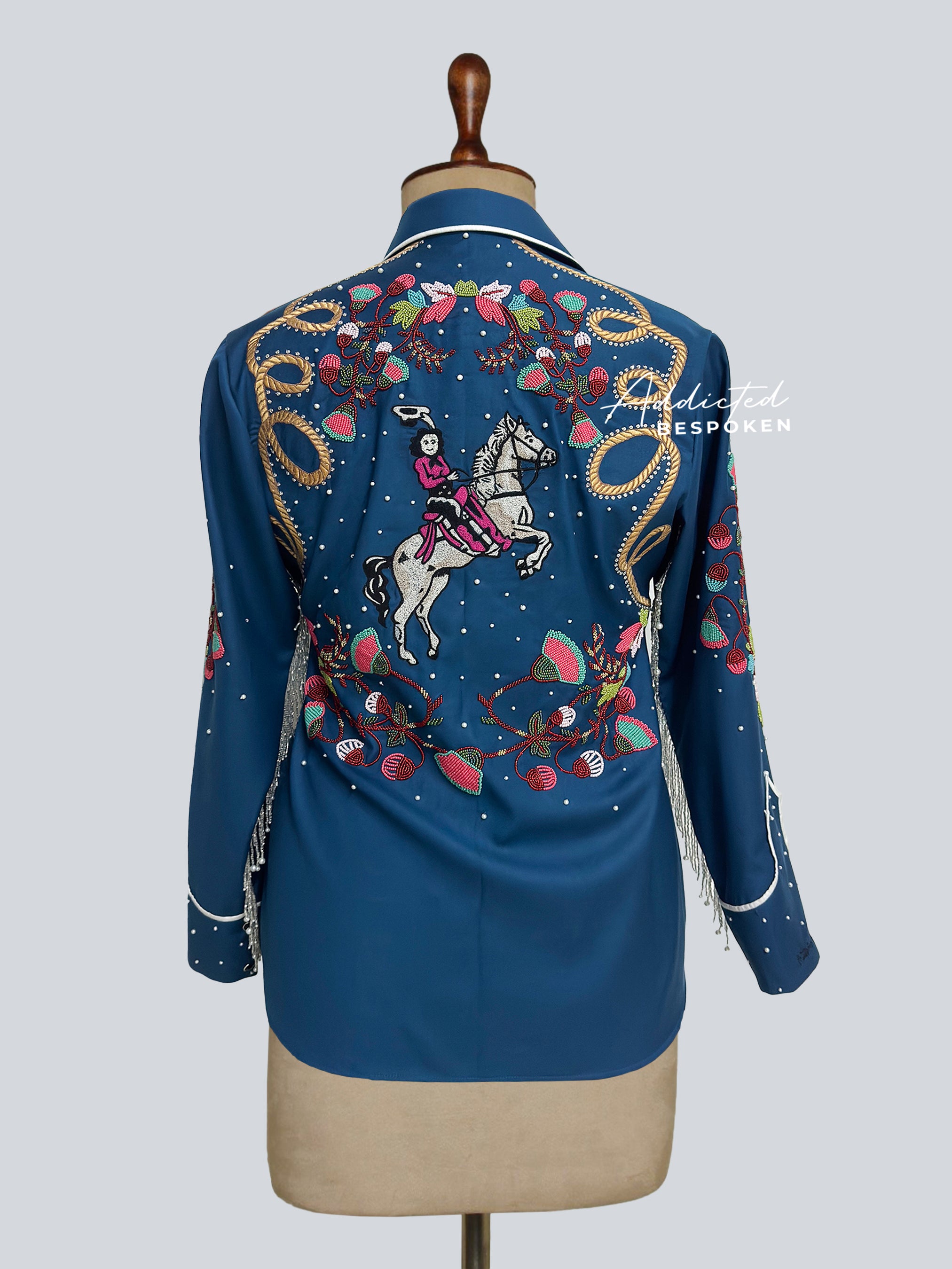 Handcrafted Floral Beaded Shirt