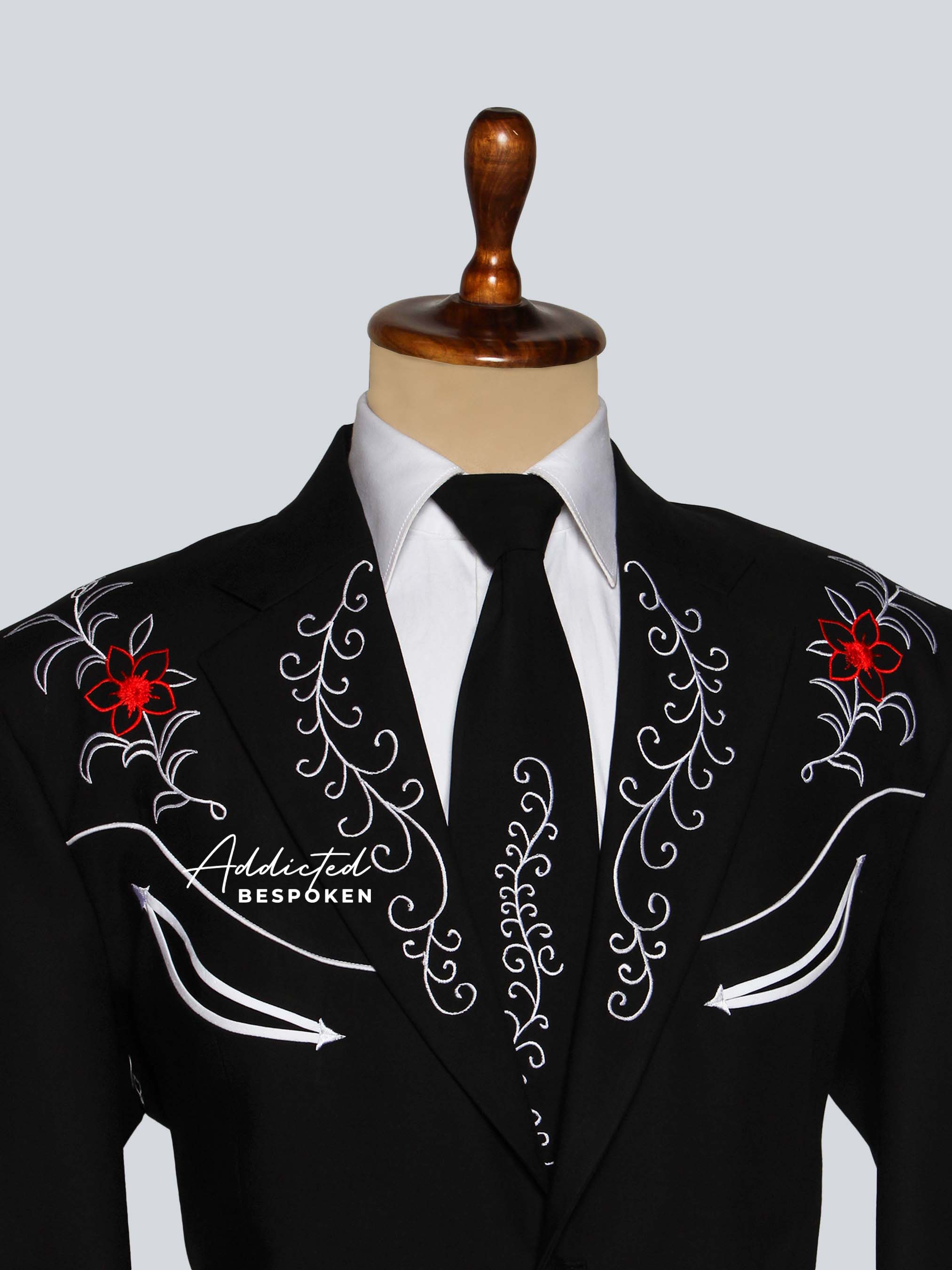 Black Floral Embroidered Outfit Addicted Bespoken