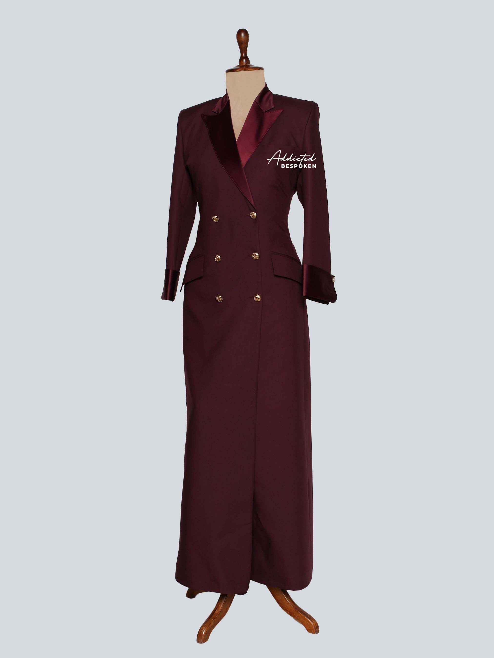 Burgundy Long Coat Women Addicted Bespoken