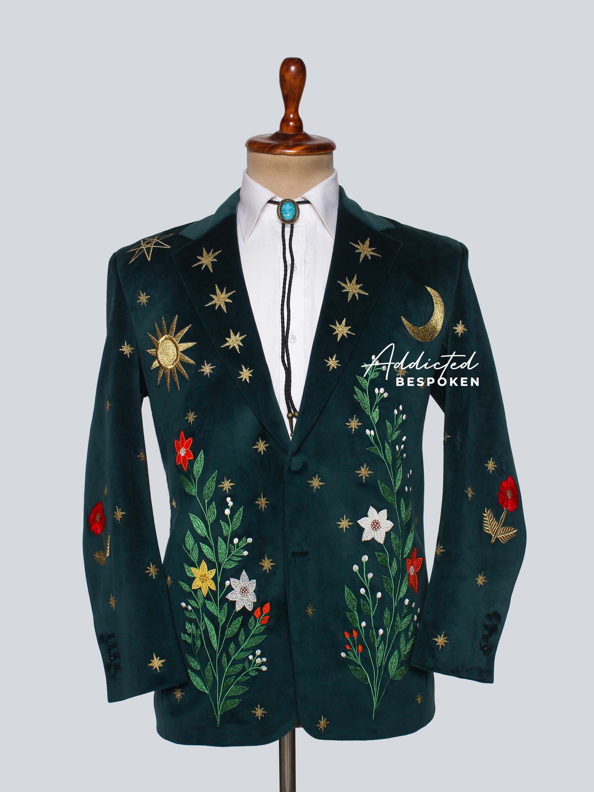 Celestial Embroidered Western Wedding Suit Addicted Bespoken