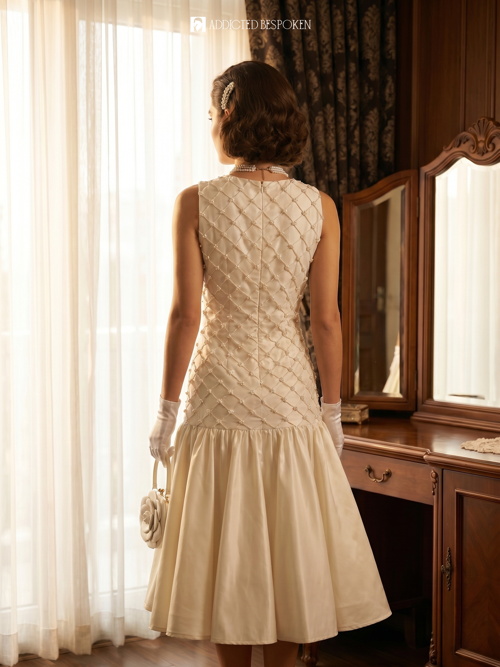 The Pearl Lattice Dress Addicted Bespoken