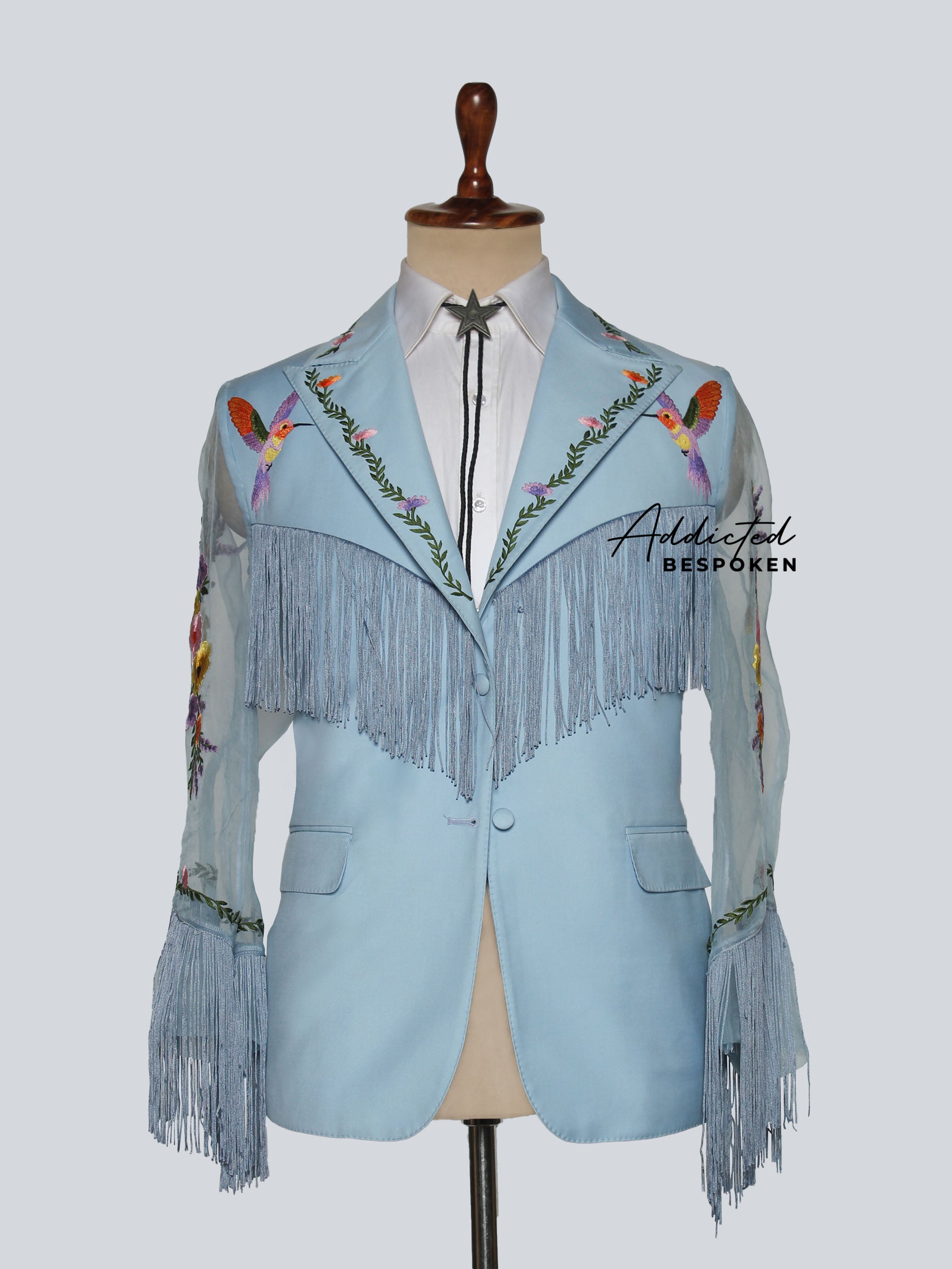 Handcrafted Floral Fringe Suit Addicted Bespoken