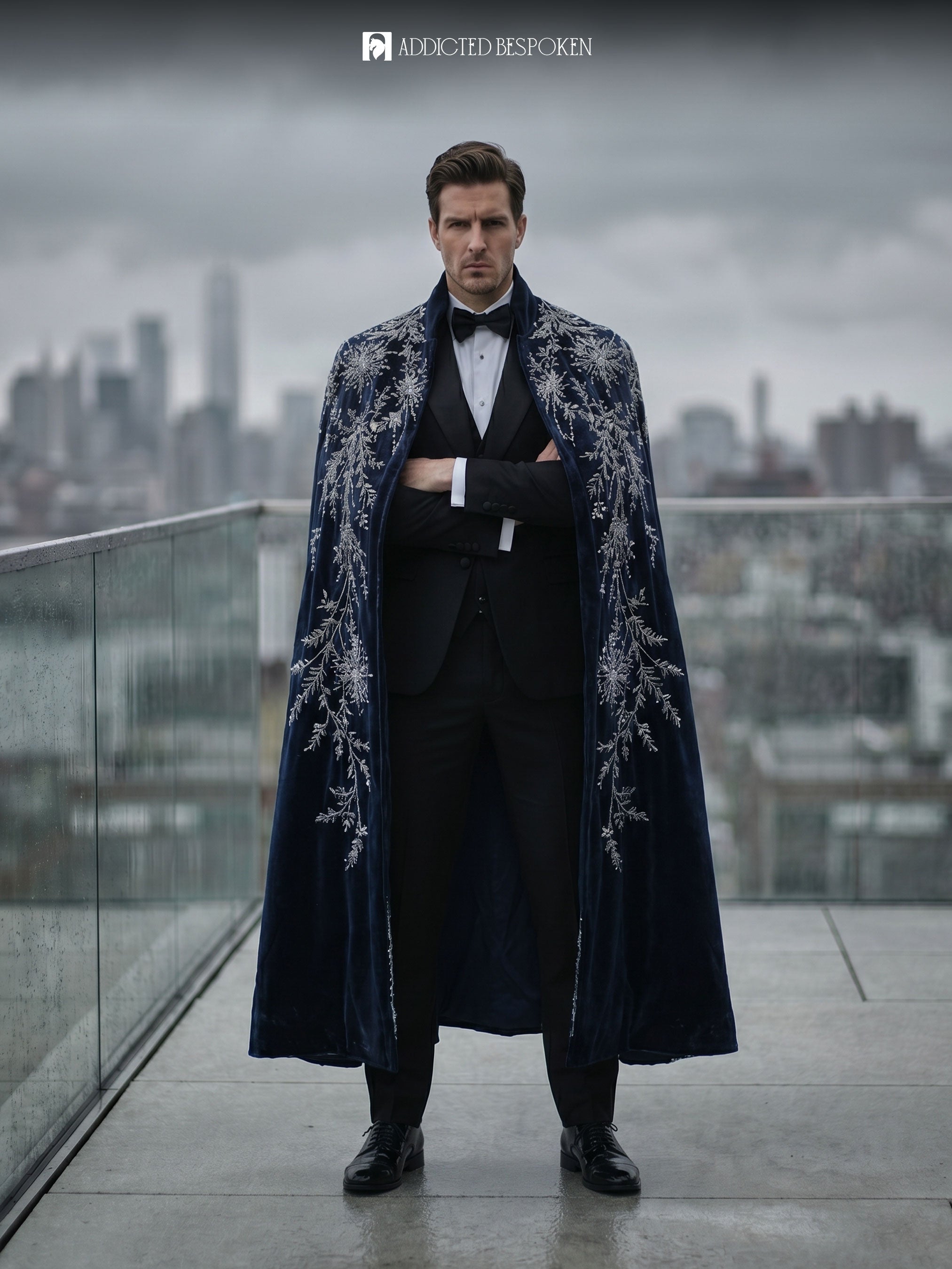 Gothic Suit with Embroidered Cape Addicted Bespoken