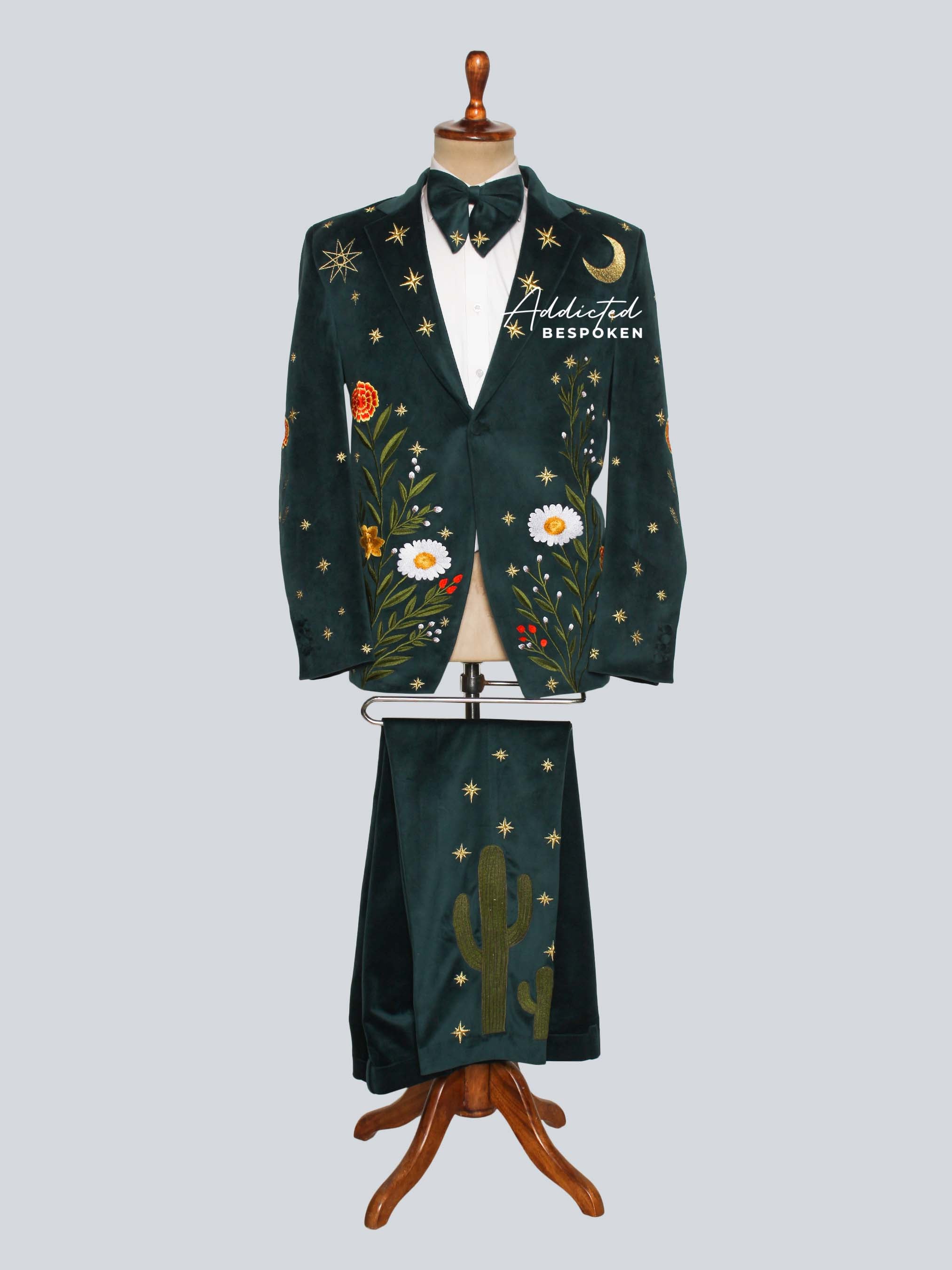 Celestial Floral Embroidered Suit Addicted Bespoken