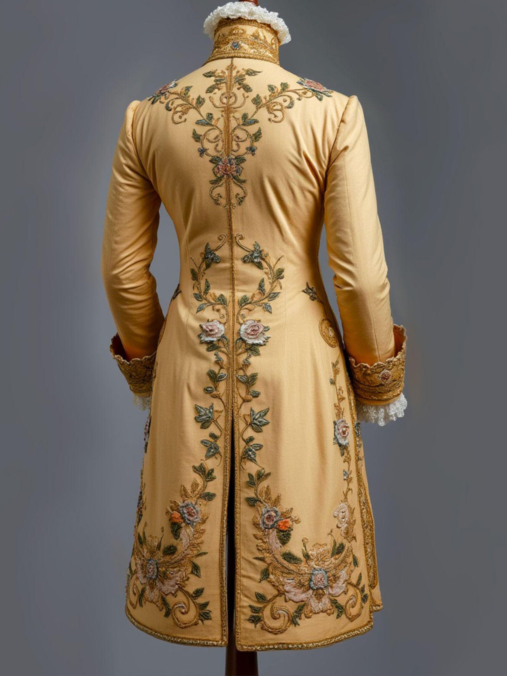 Minimalist Desert Cactus Embroidered Rococo Coat