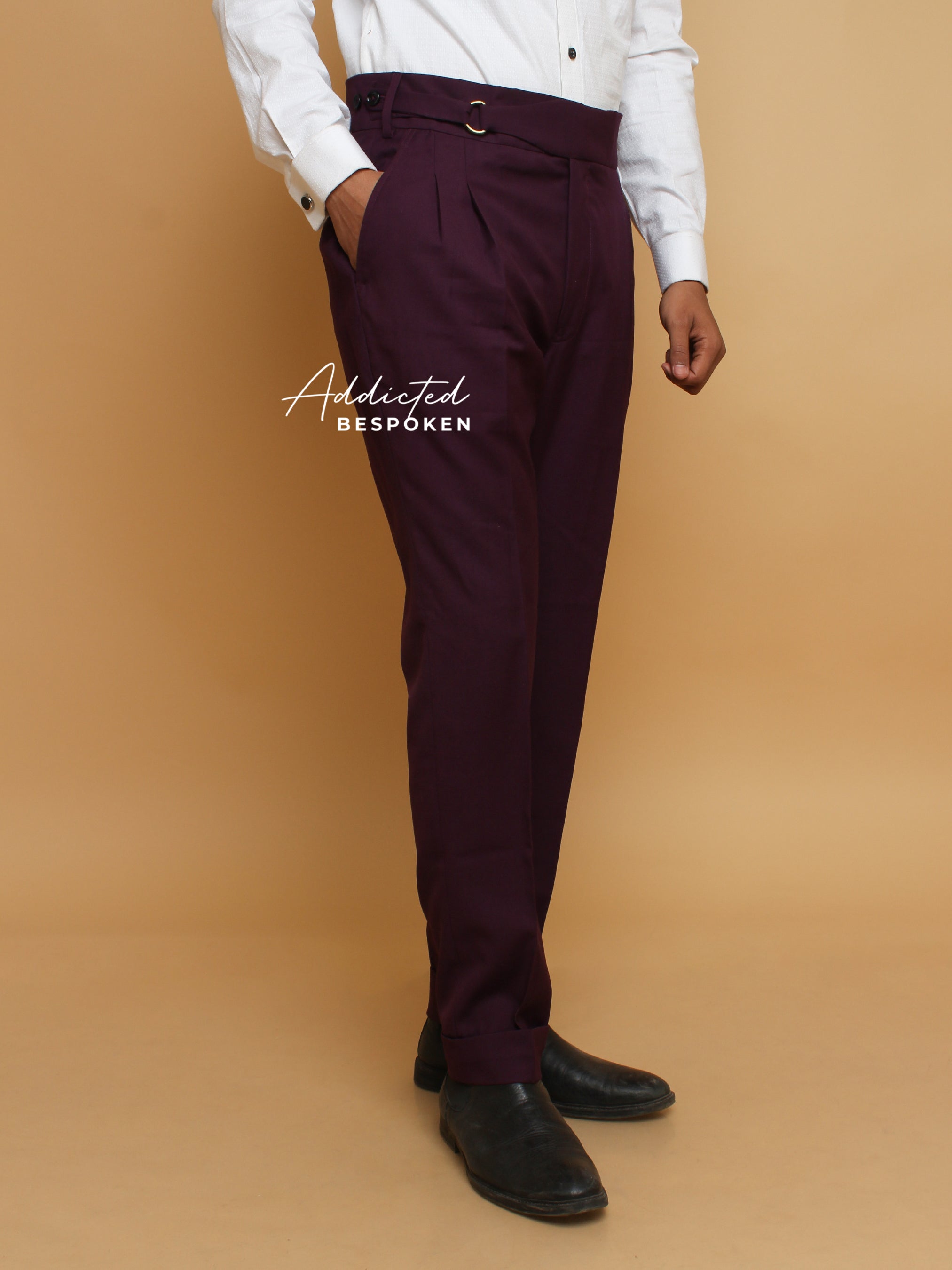 Designer Wine Cotton Pant (CLS) Addicted Bespoken