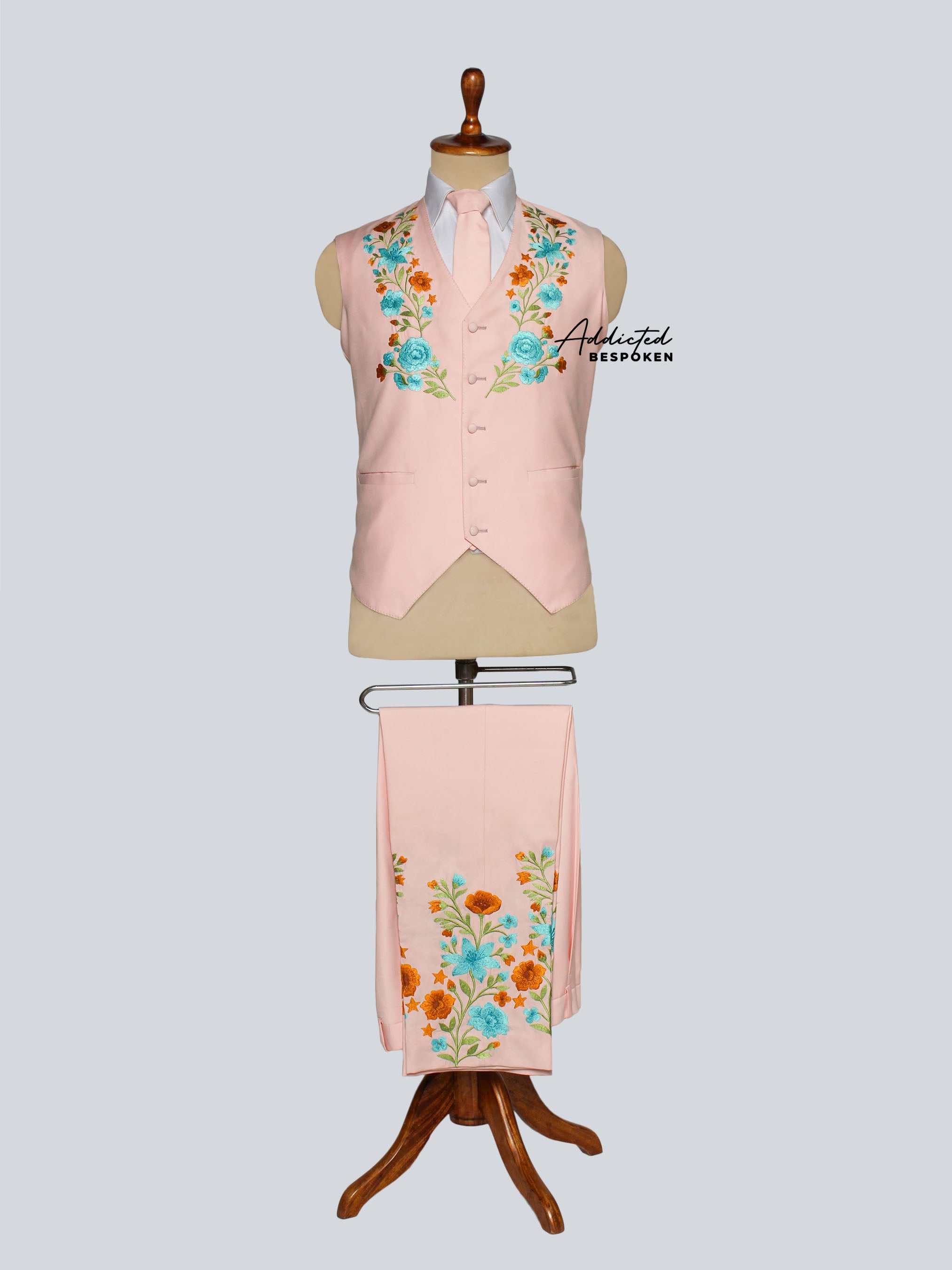 Luxury Floral Waistcoat Suit