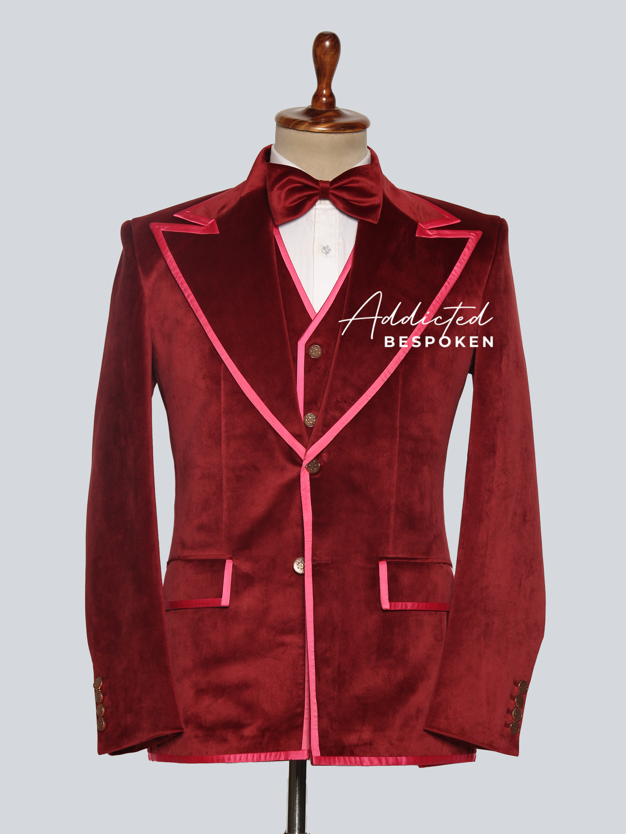 Velvet Three Piece Suit Addicted Bespoken