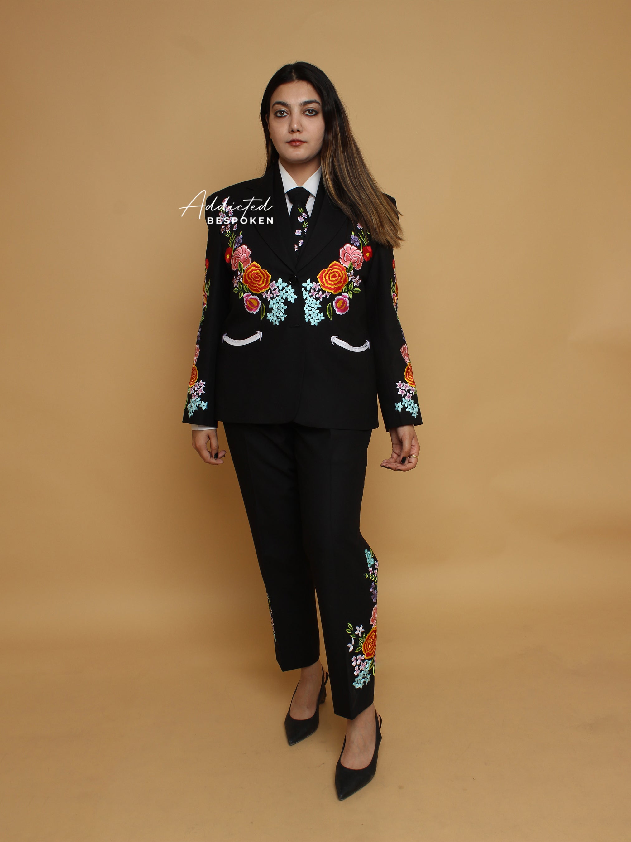 Flora & Fauna Embroidered Rhinestone Suit Addicted Bespoken